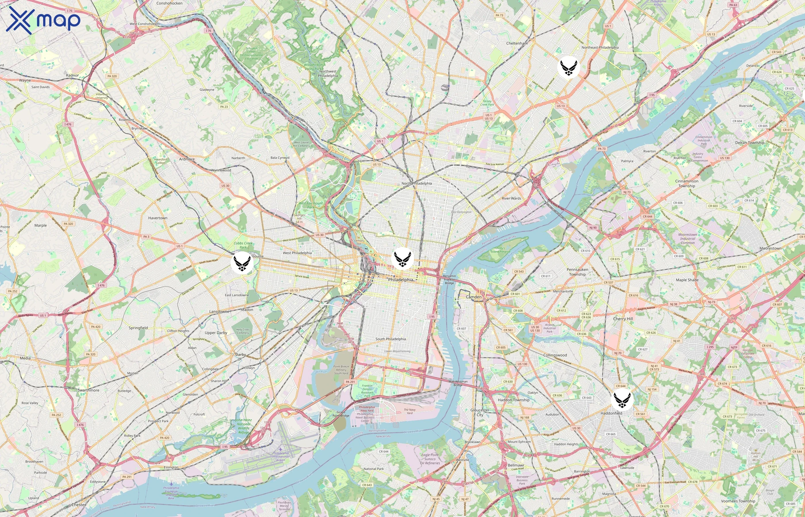 U.S. Air Force Recruiting area coverage