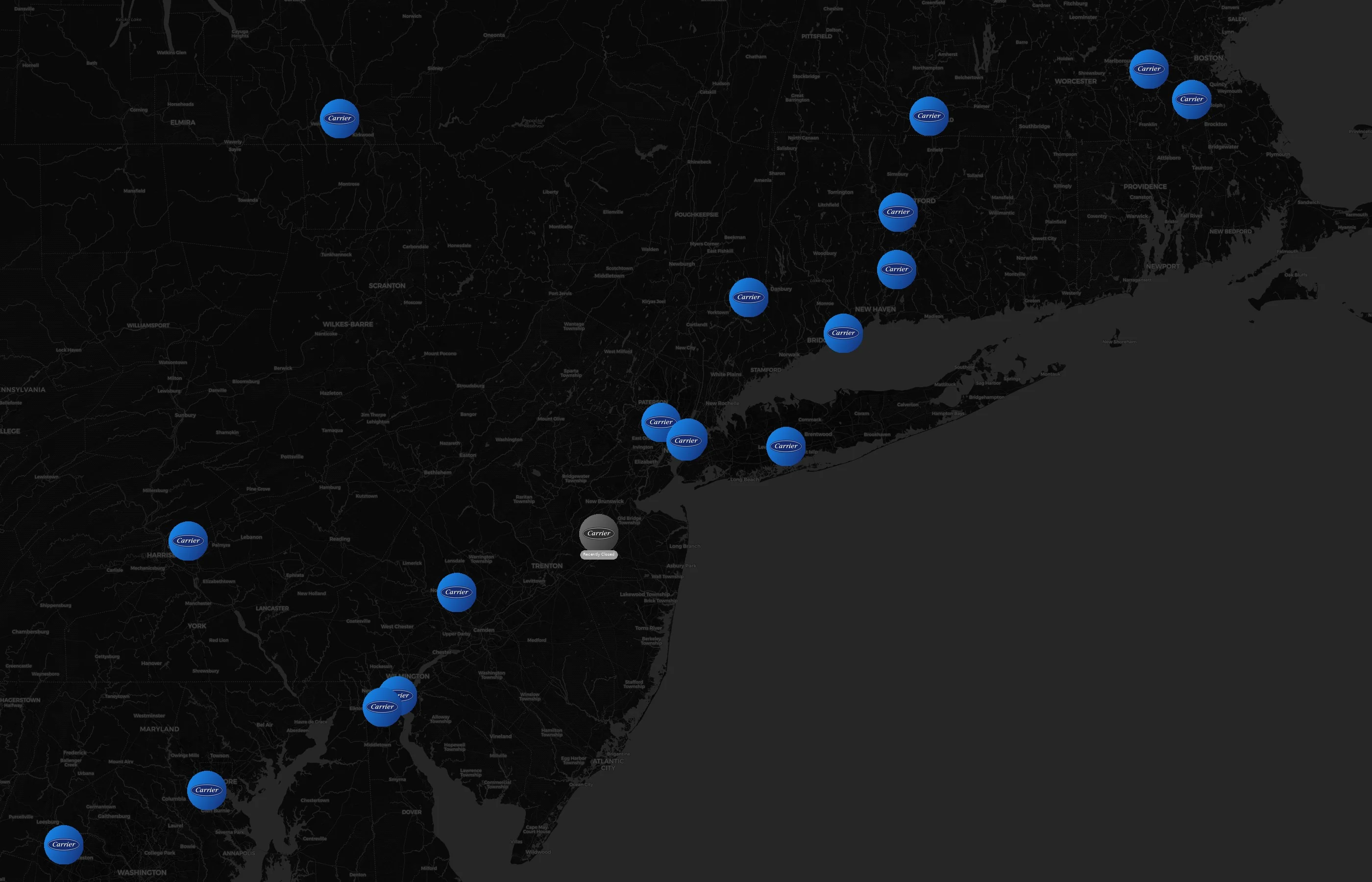 Carrier city distribution