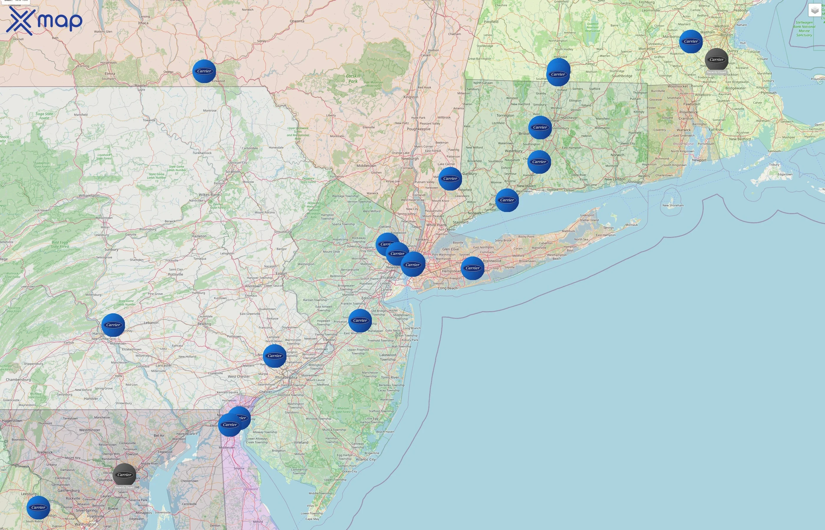Carrier street hotspots
