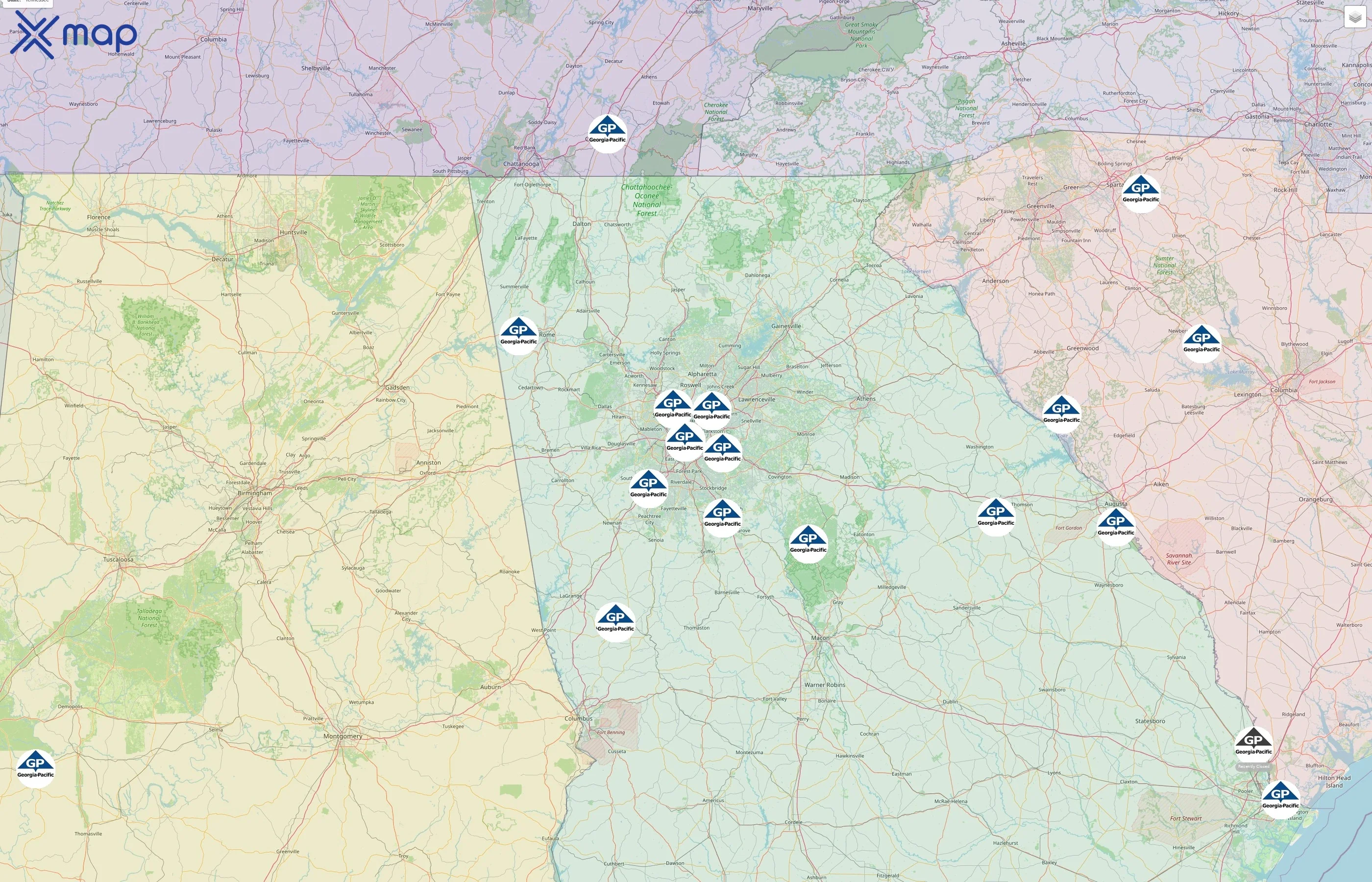 Georgia-Pacific street hotspots