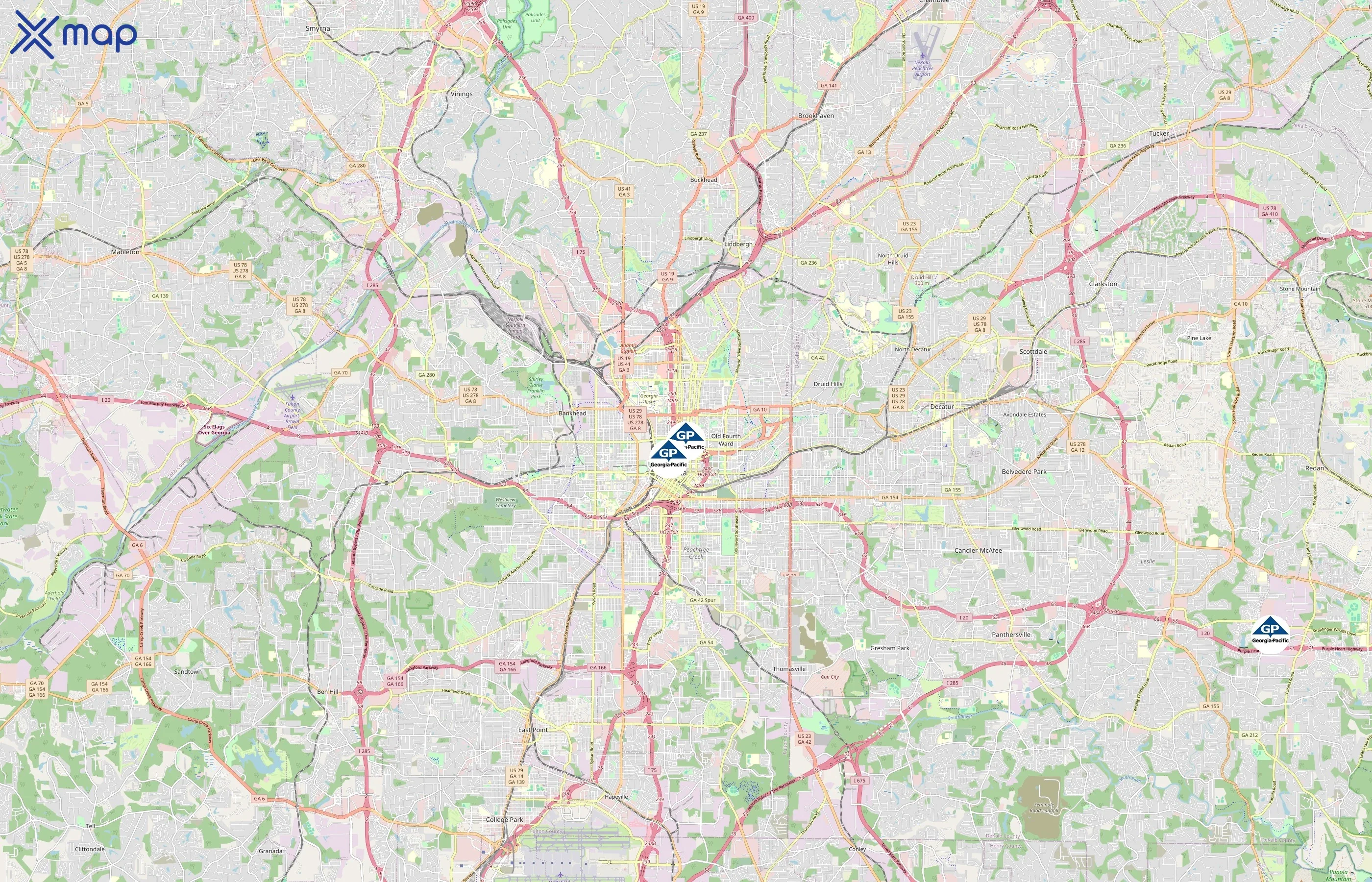 Georgia-Pacific area coverage