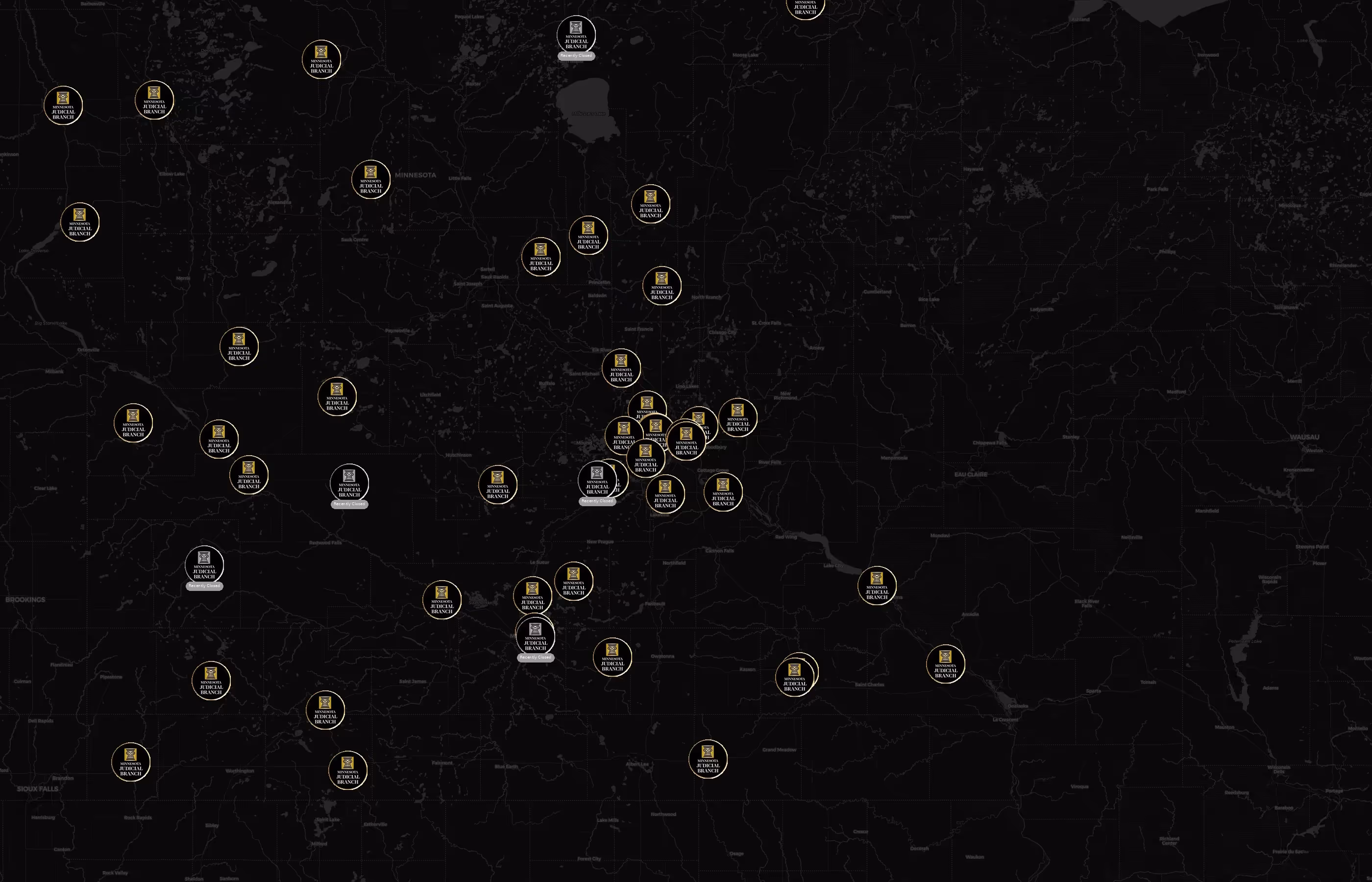 Minnesota Judicial Branch city distribution