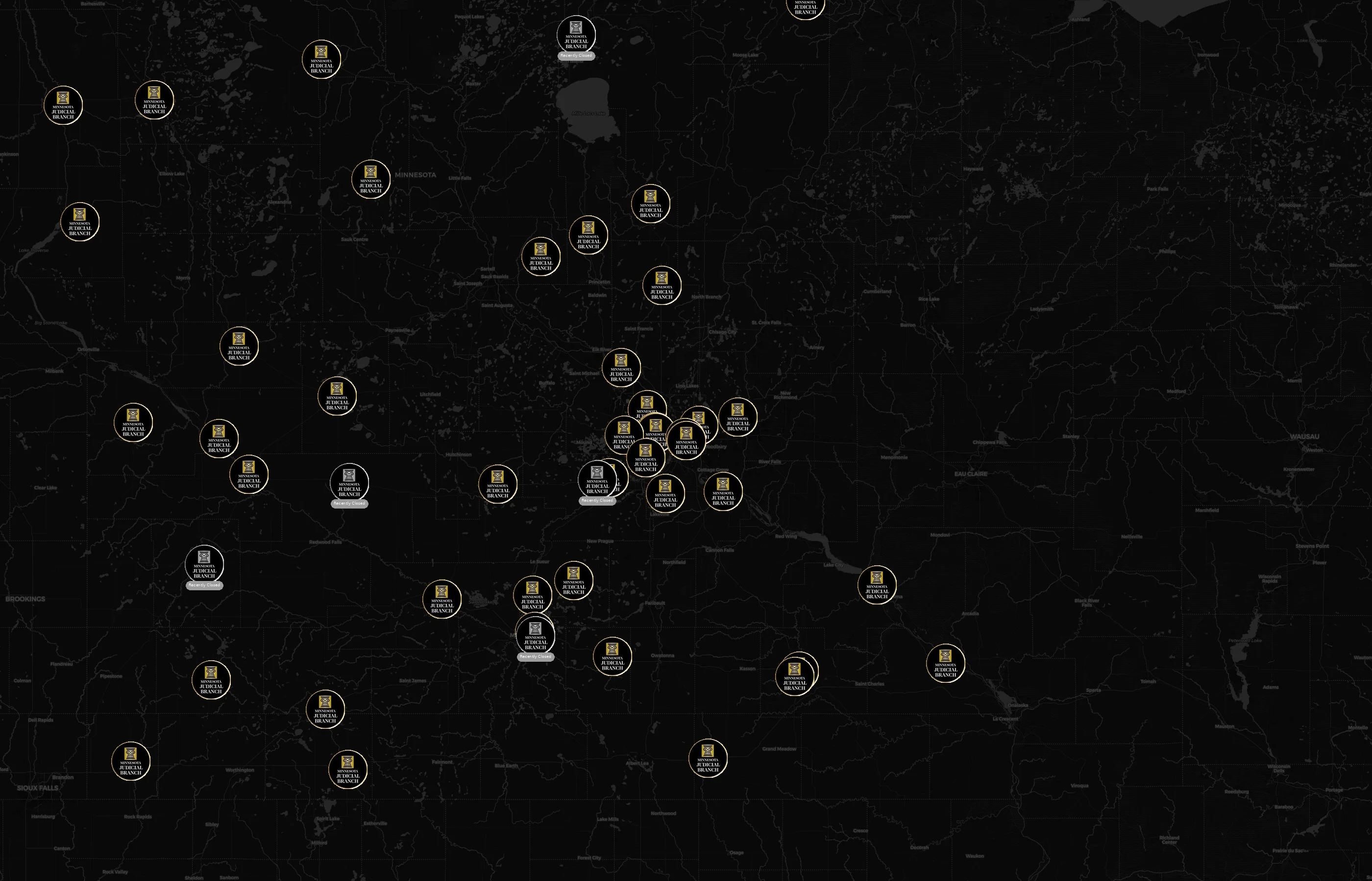 Minnesota Judicial Branch city distribution