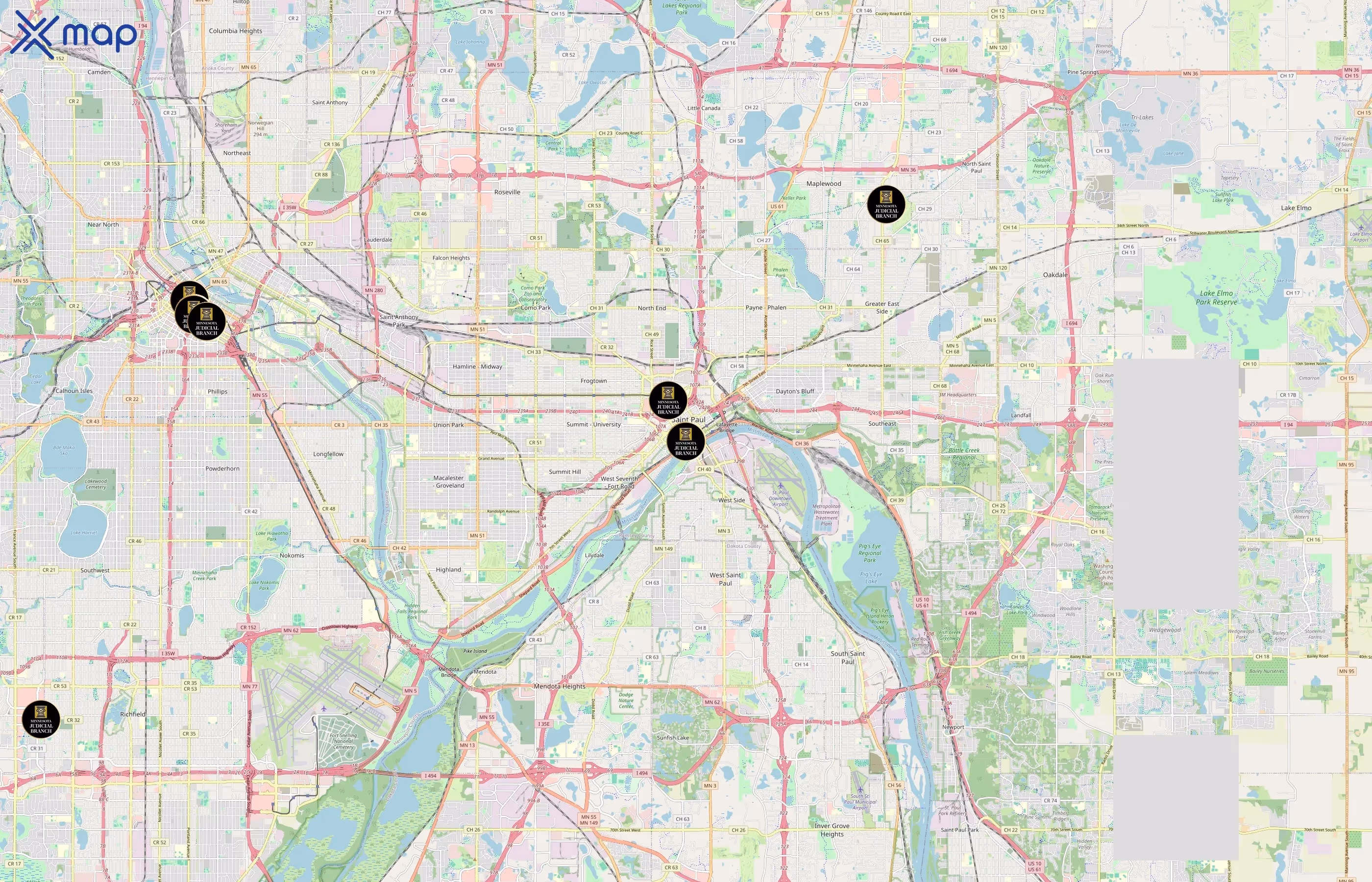 Minnesota Judicial Branch area coverage