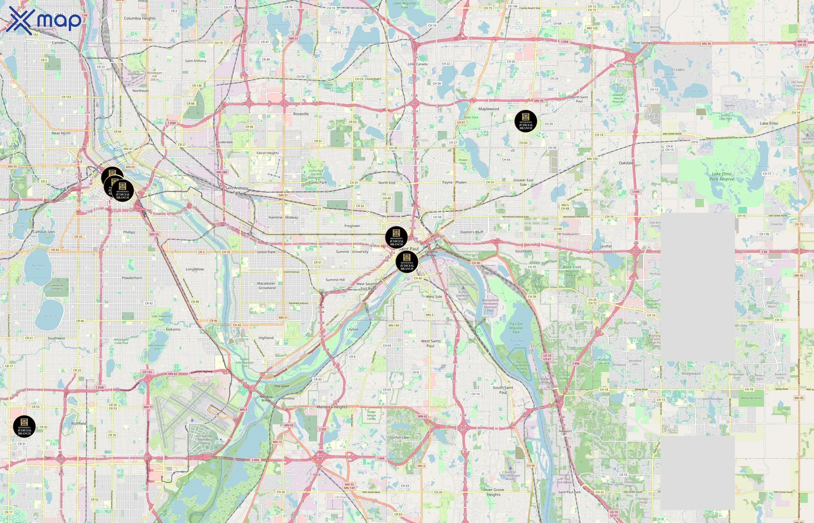 Minnesota Judicial Branch area coverage