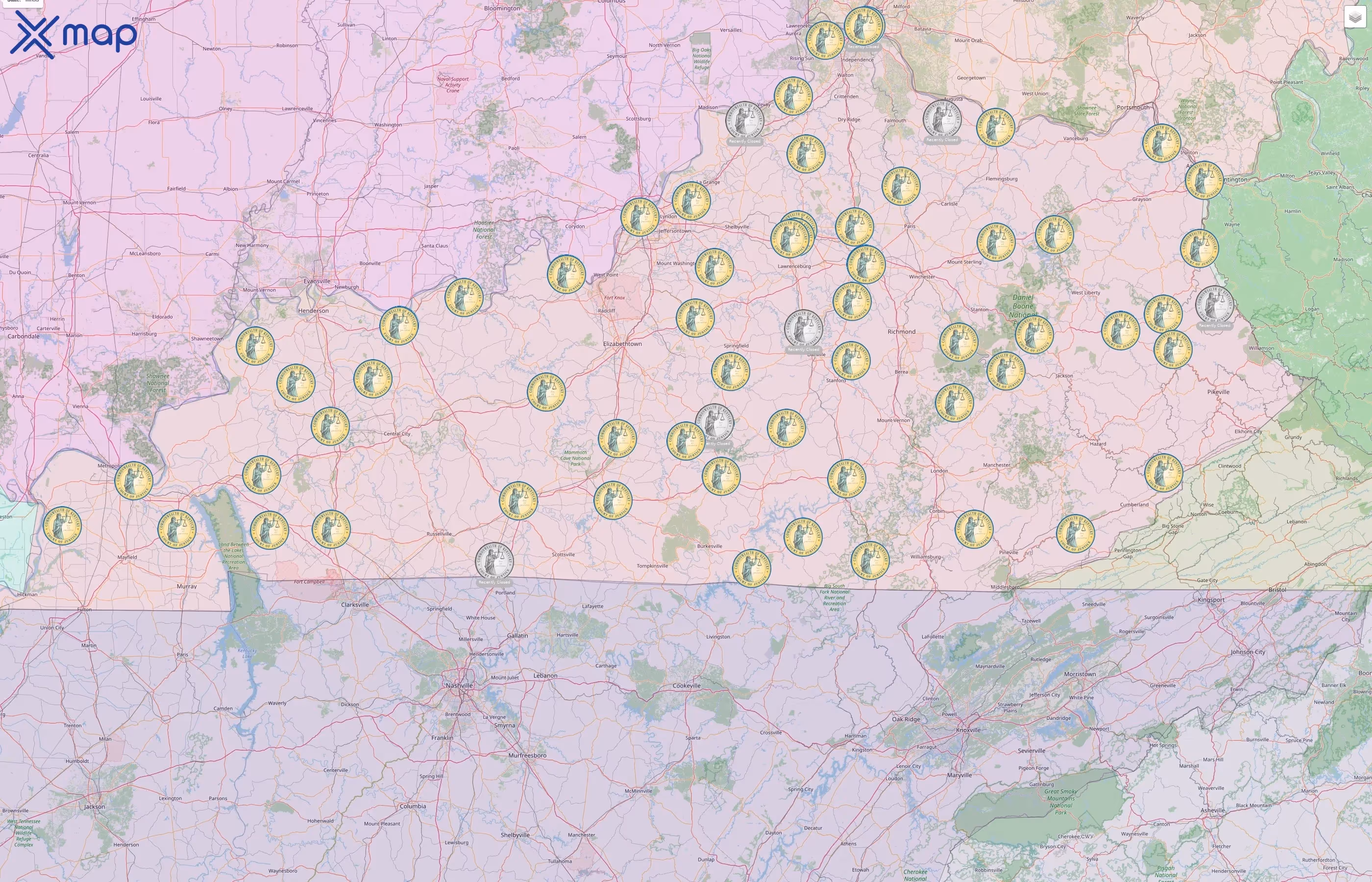 Kentucky Court System street hotspots