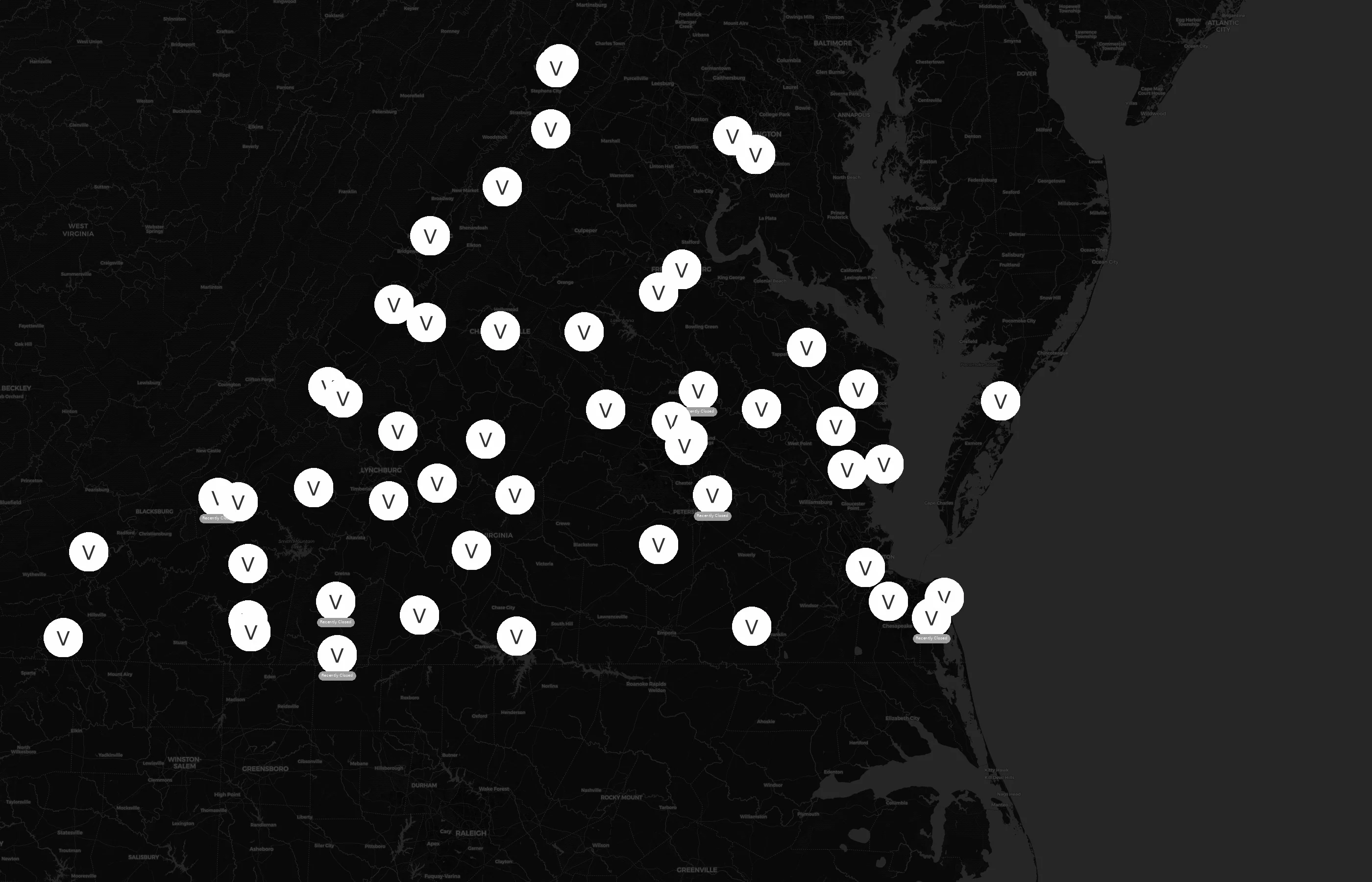 Virginia Courts city distribution