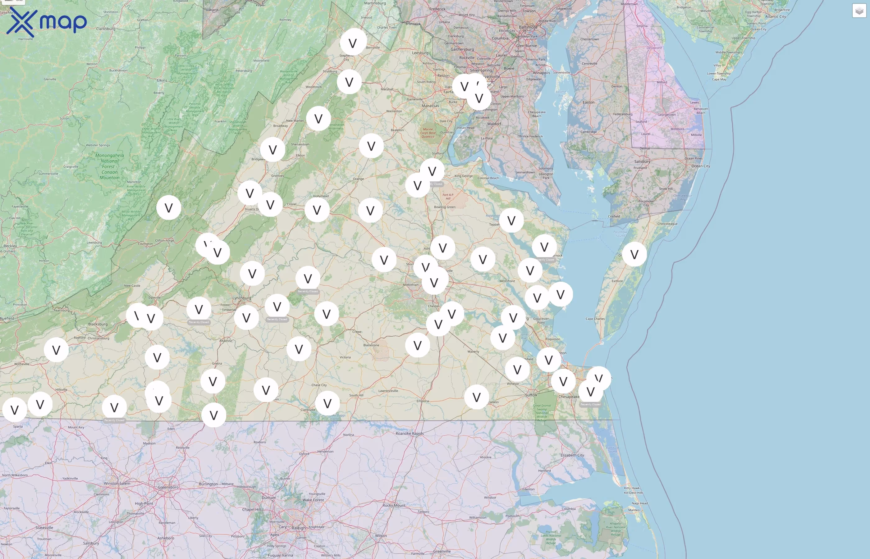 Virginia Courts street hotspots