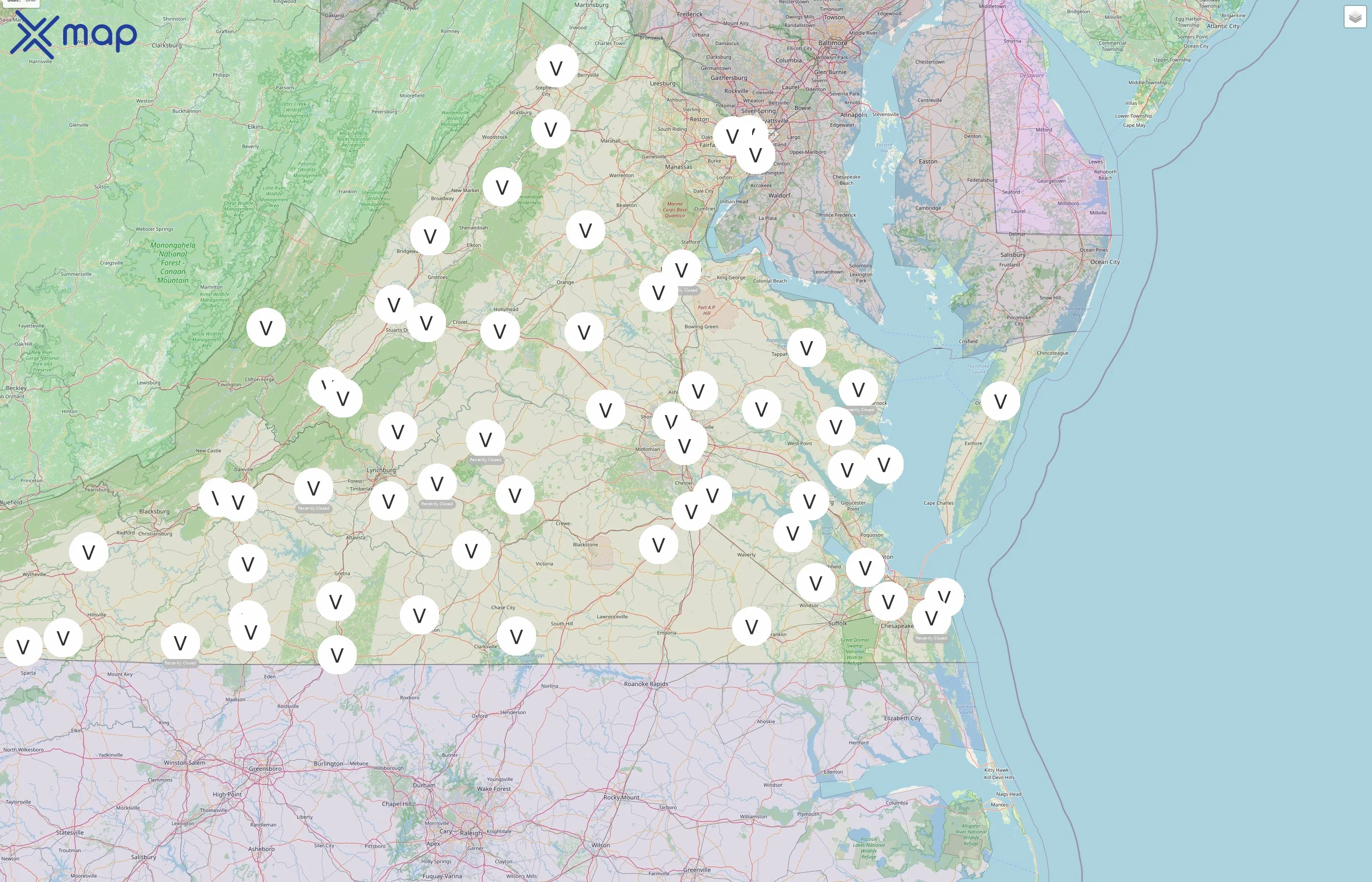Virginia Courts street hotspots