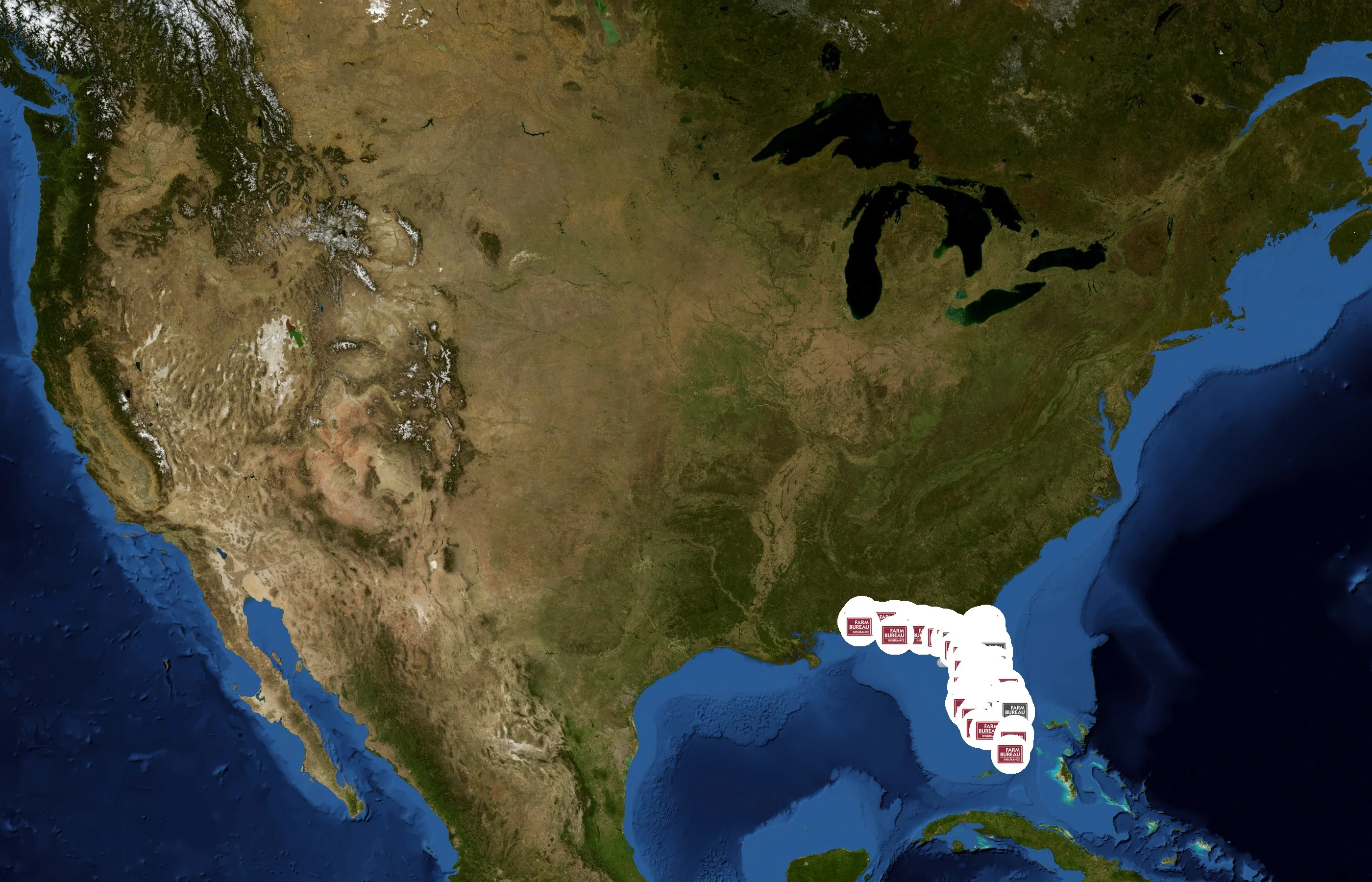 Florida Farm Bureau Insurance state distribution