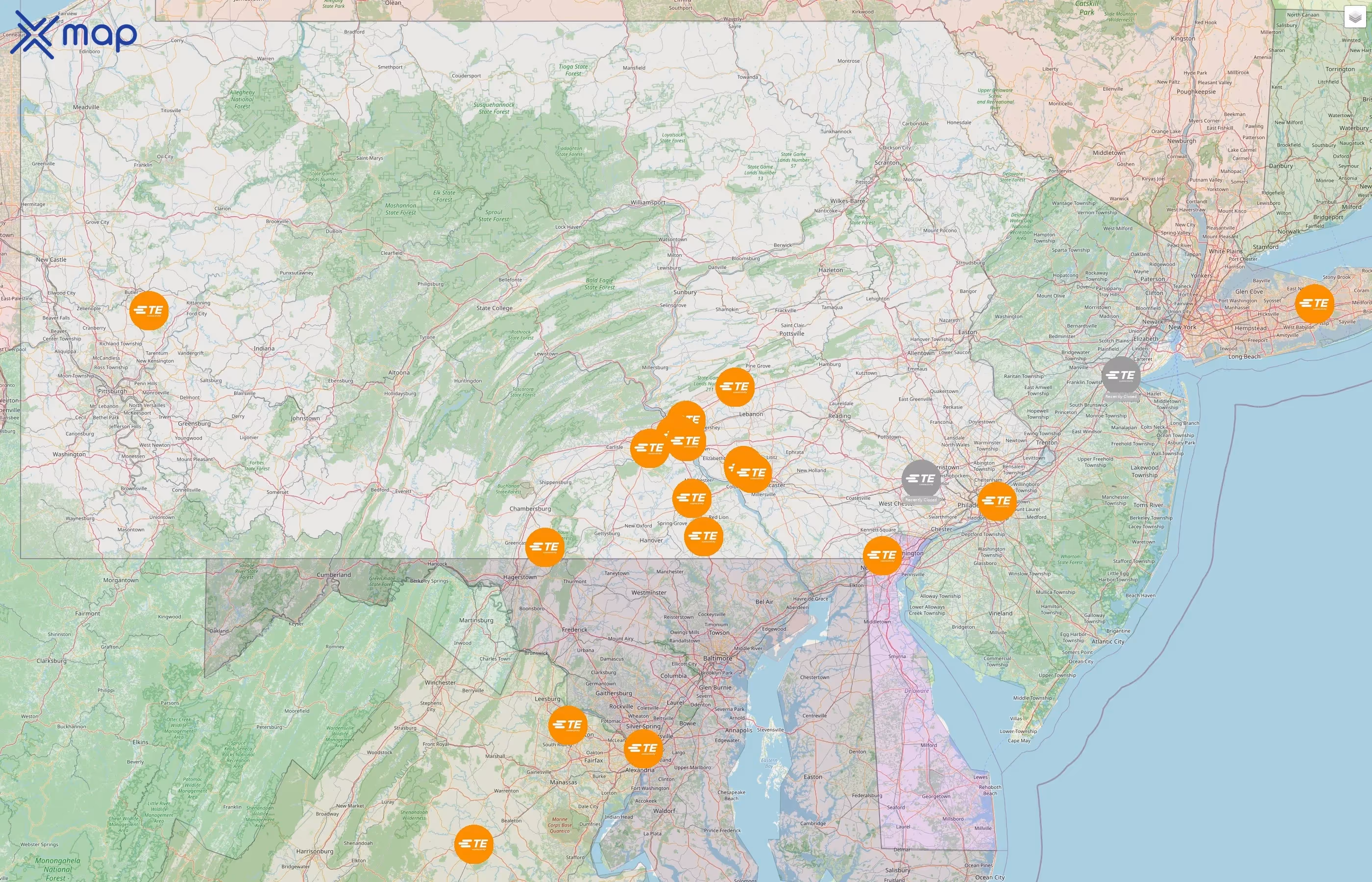 TE Connectivity street hotspots