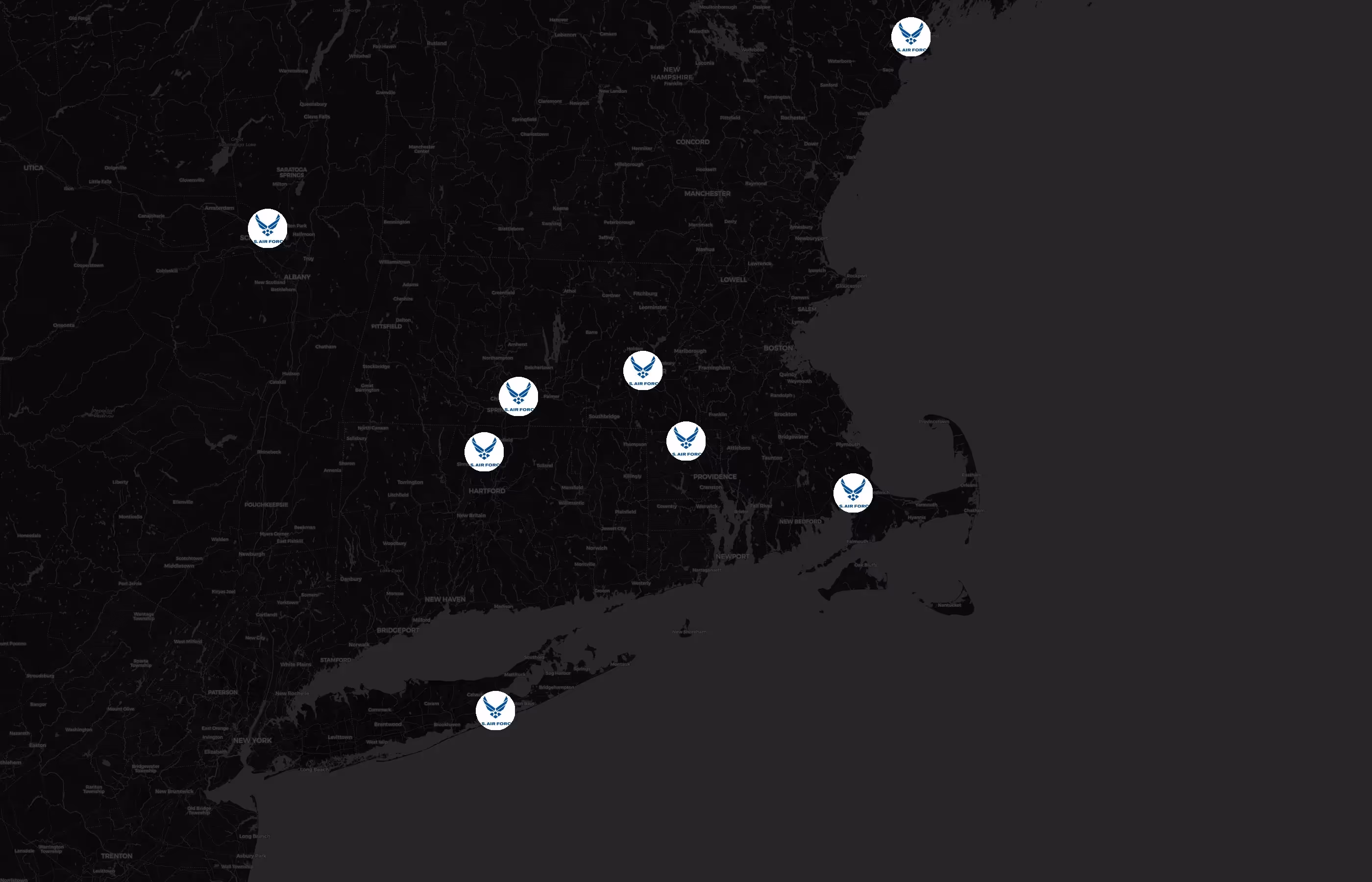 Air National Guard city distribution