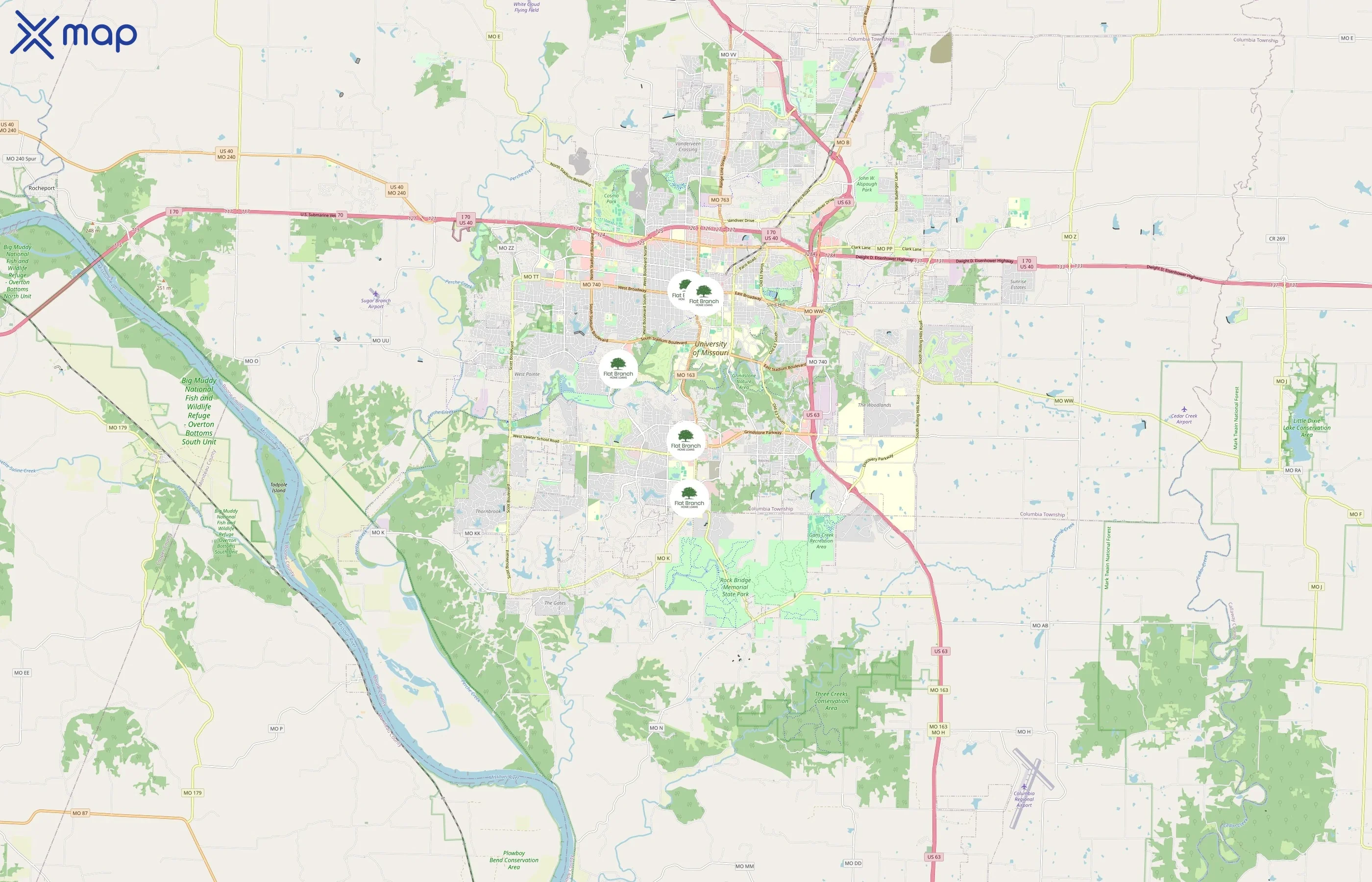 Flat Branch Home Loans area coverage