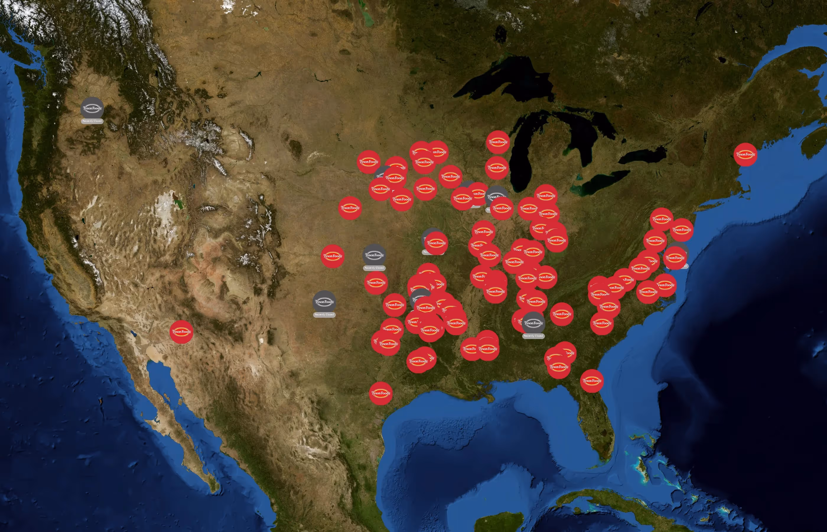 Tyson Foods state distribution