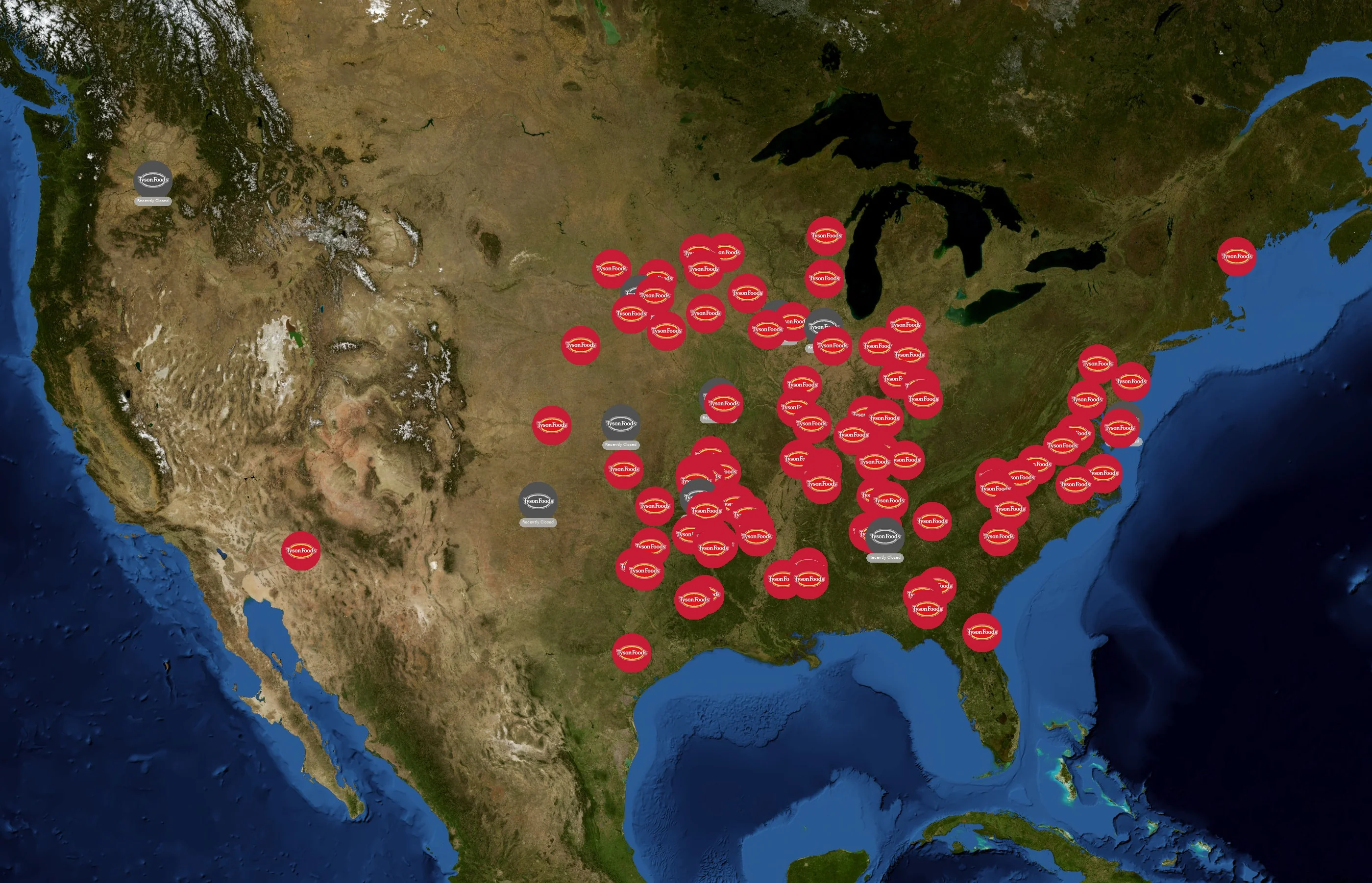 Tyson Foods state distribution
