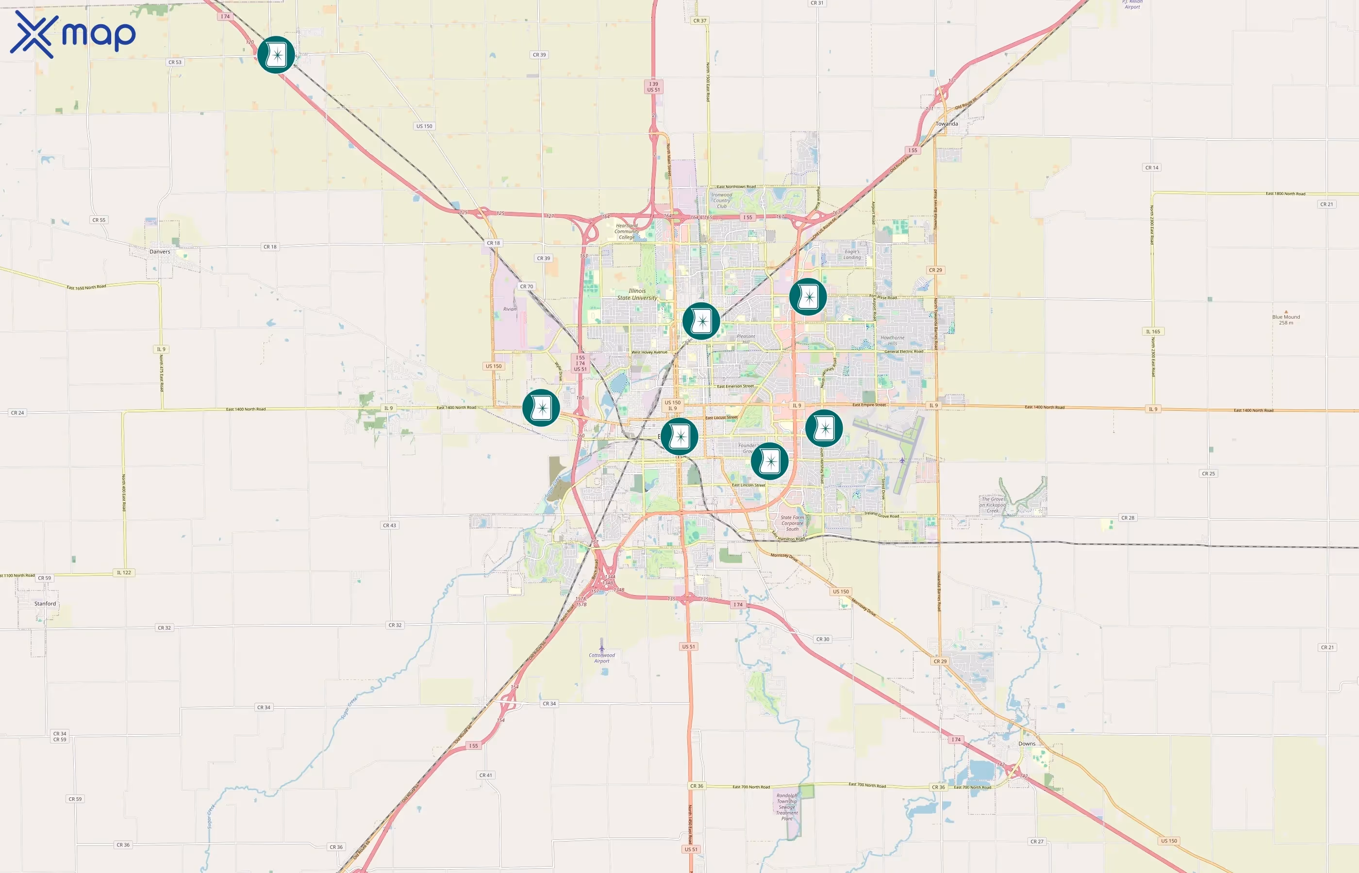 Heartland Bank and Trust Company area coverage