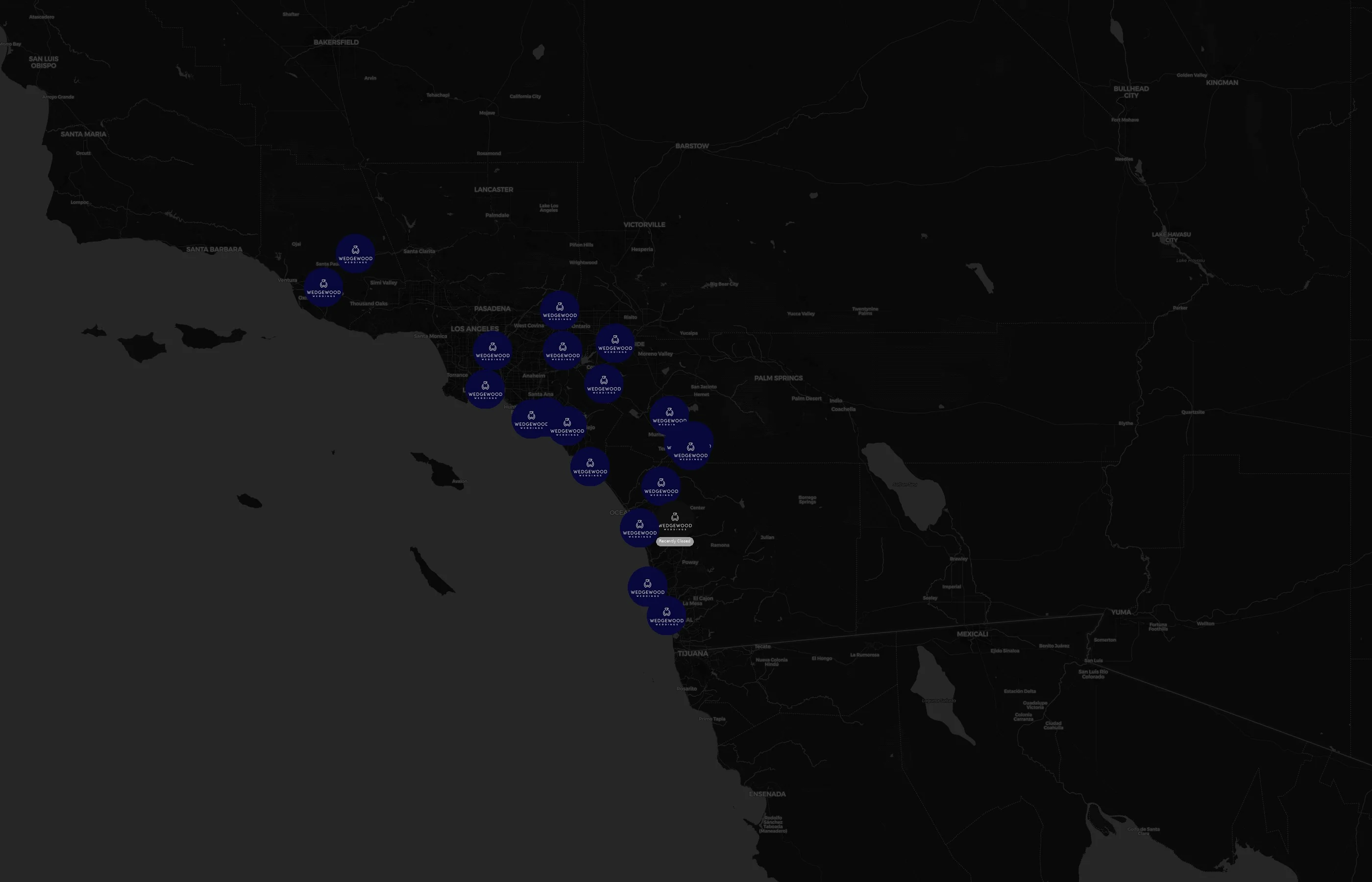 Wedgewood Weddings city distribution