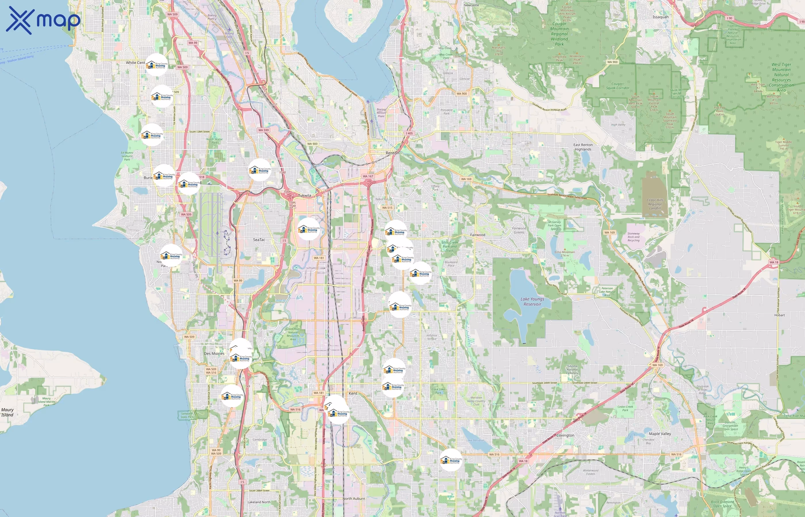 King County Housing Authority area coverage