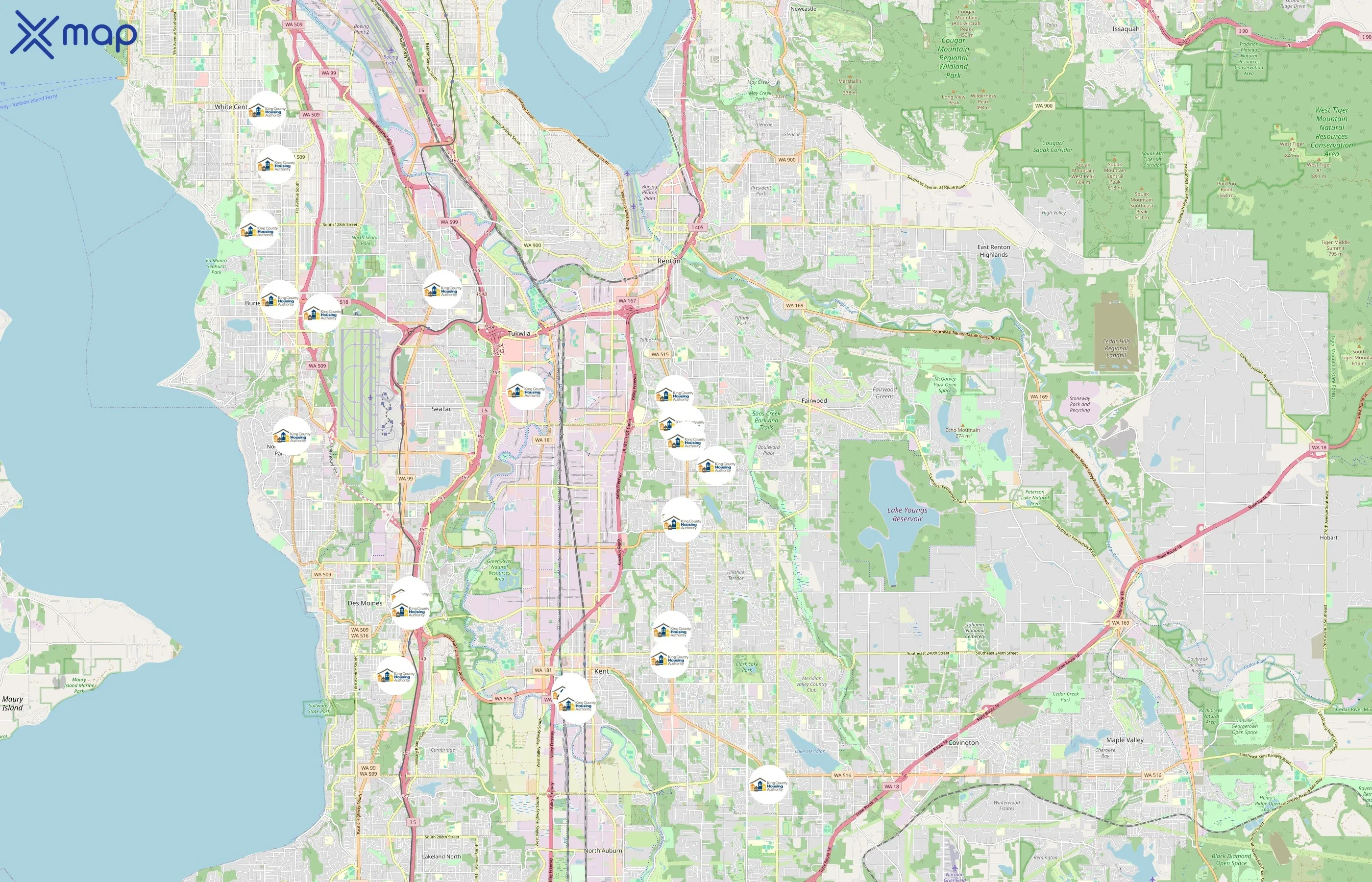 King County Housing Authority area coverage
