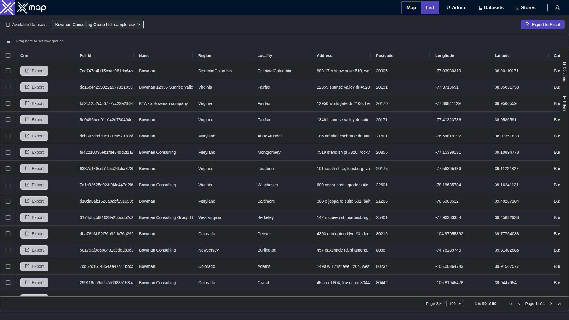 Bowman Consulting Group Ltd data table