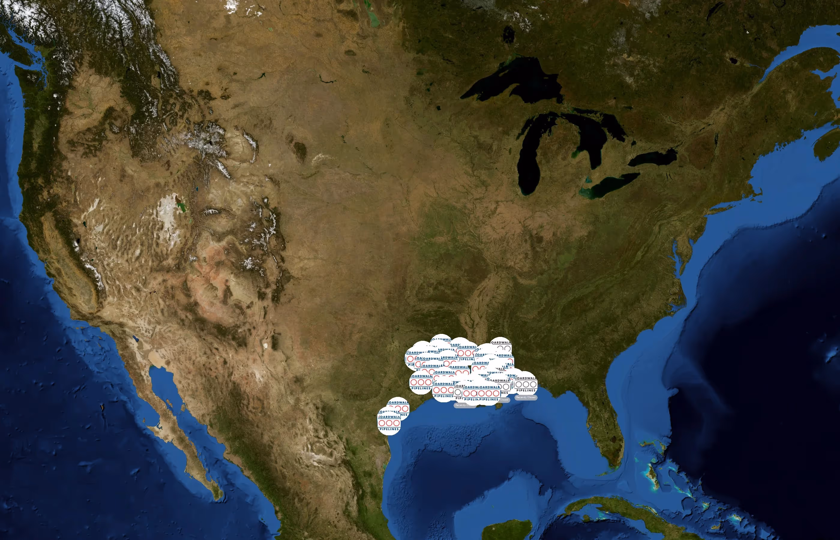 Gulf South Pipeline Company state distribution