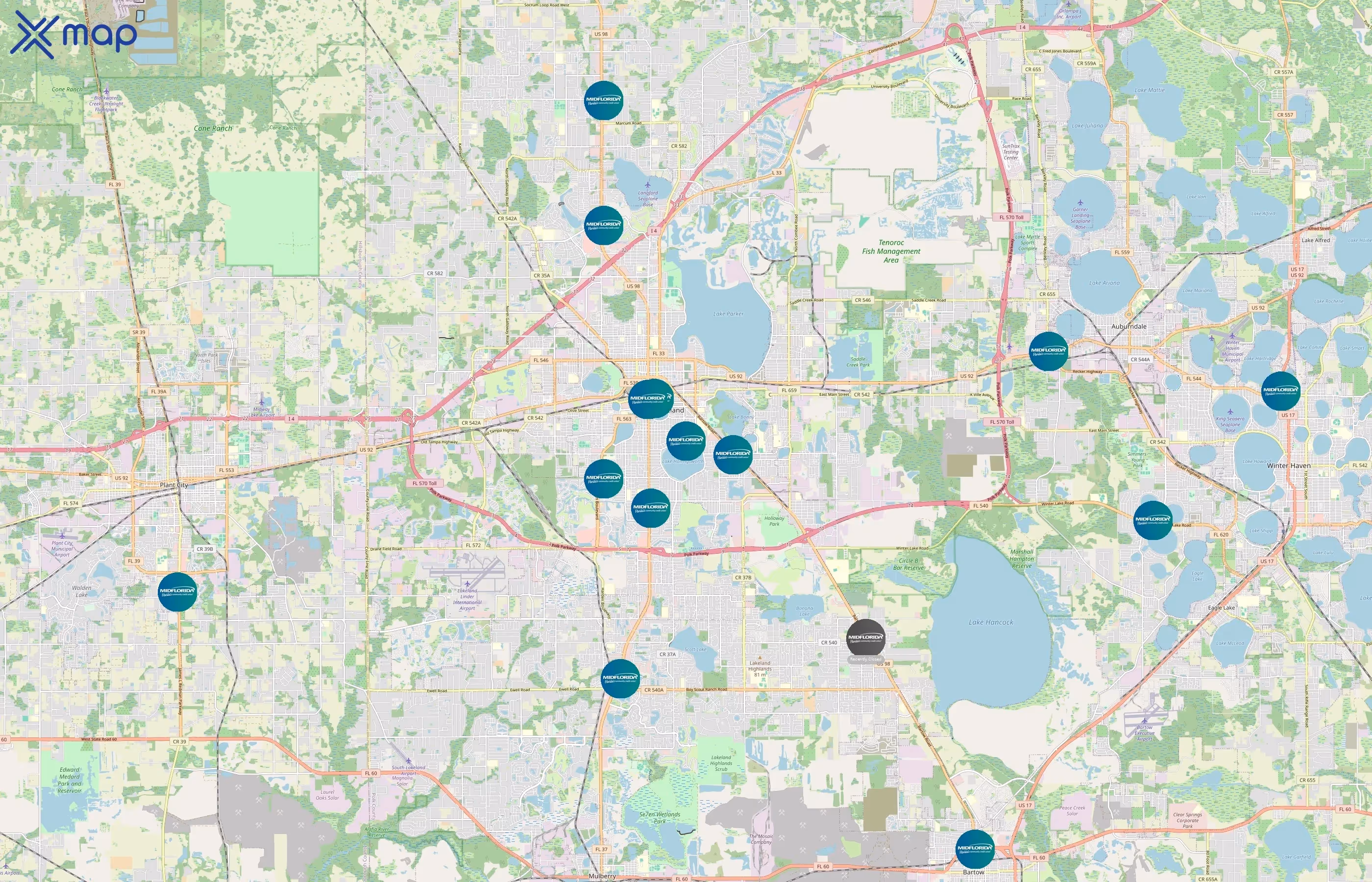 MIDFLORIDA Credit Union area coverage