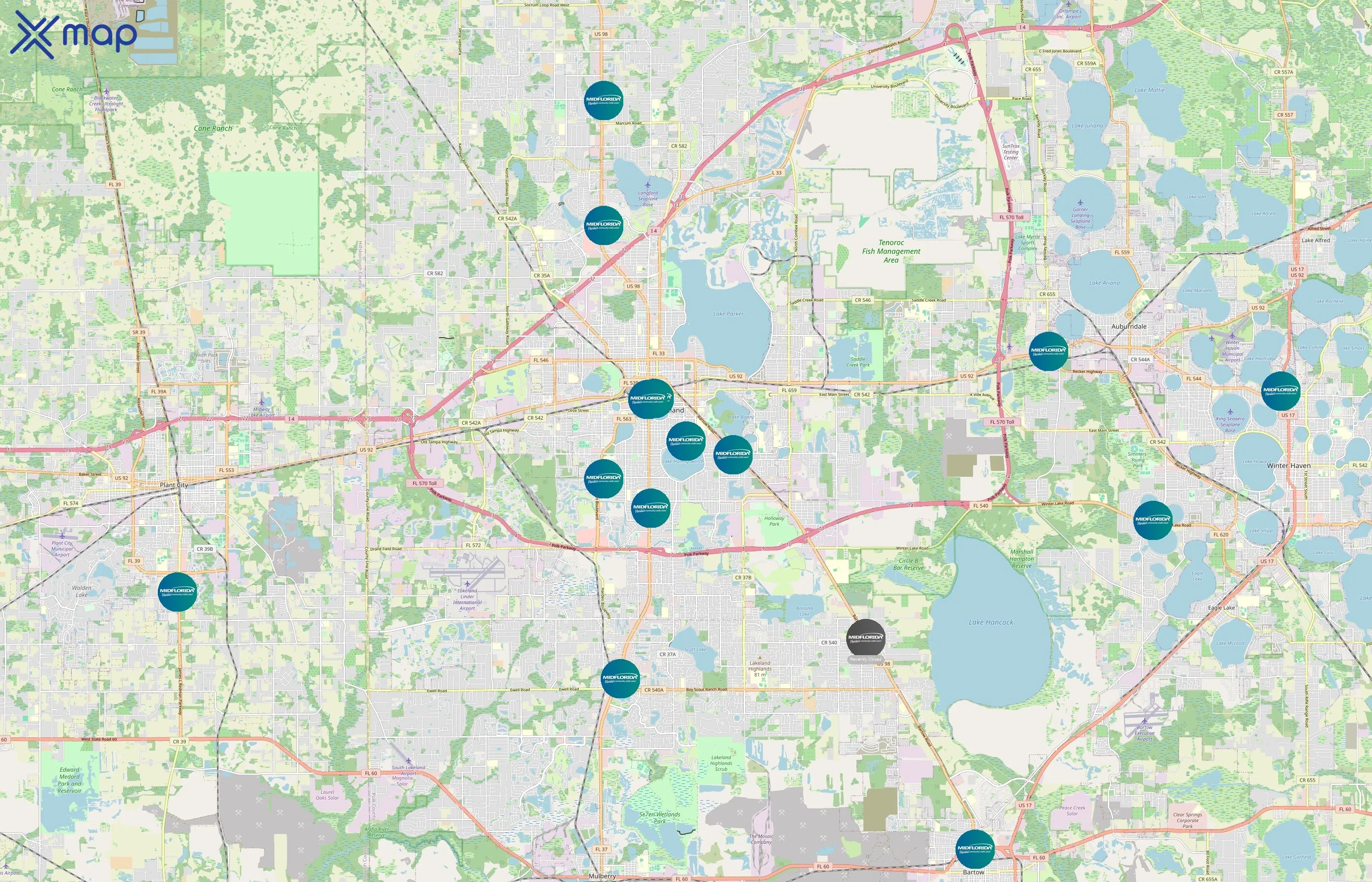 MIDFLORIDA Credit Union area coverage