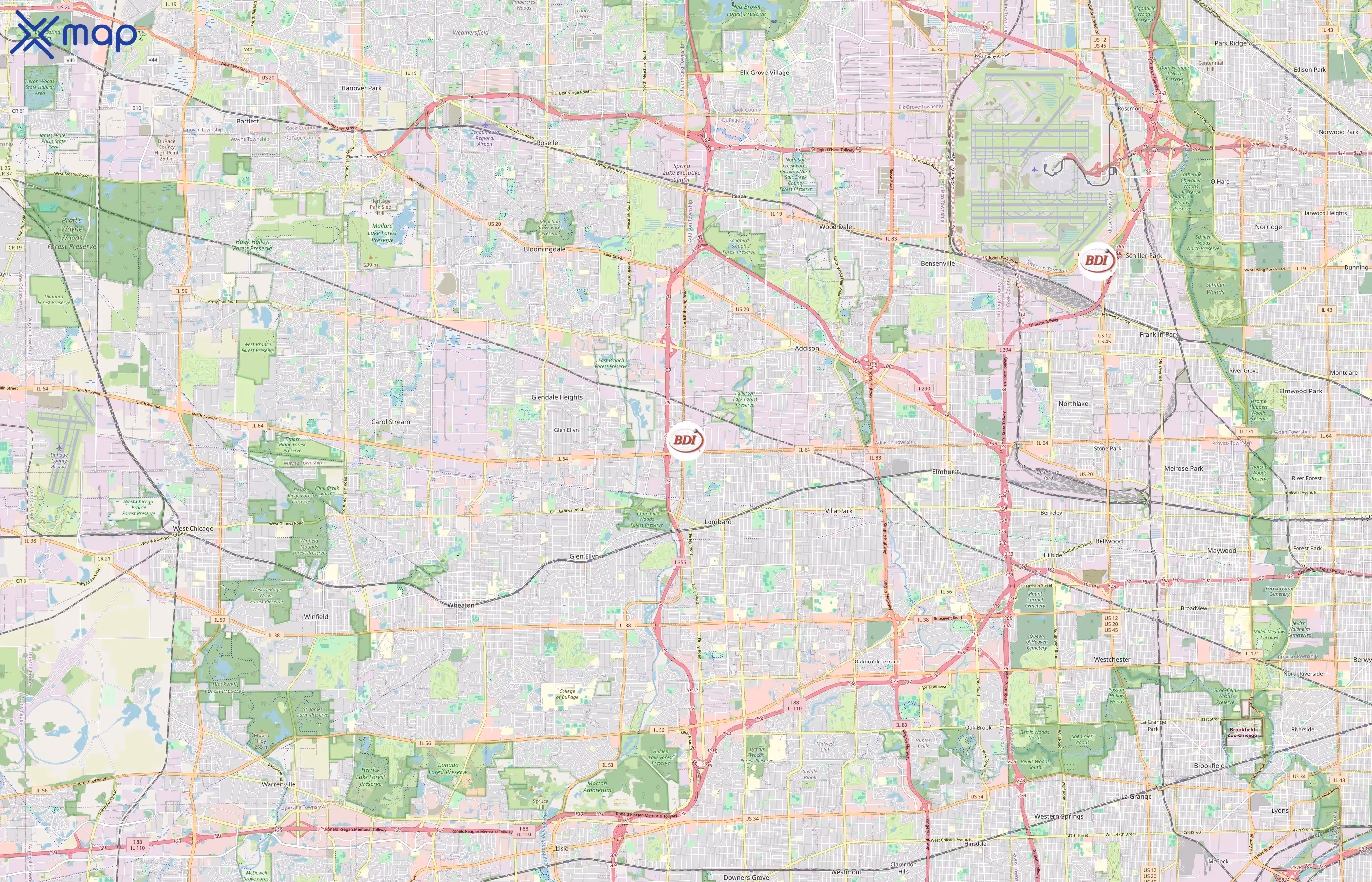 Bearing Distributors Inc. area coverage