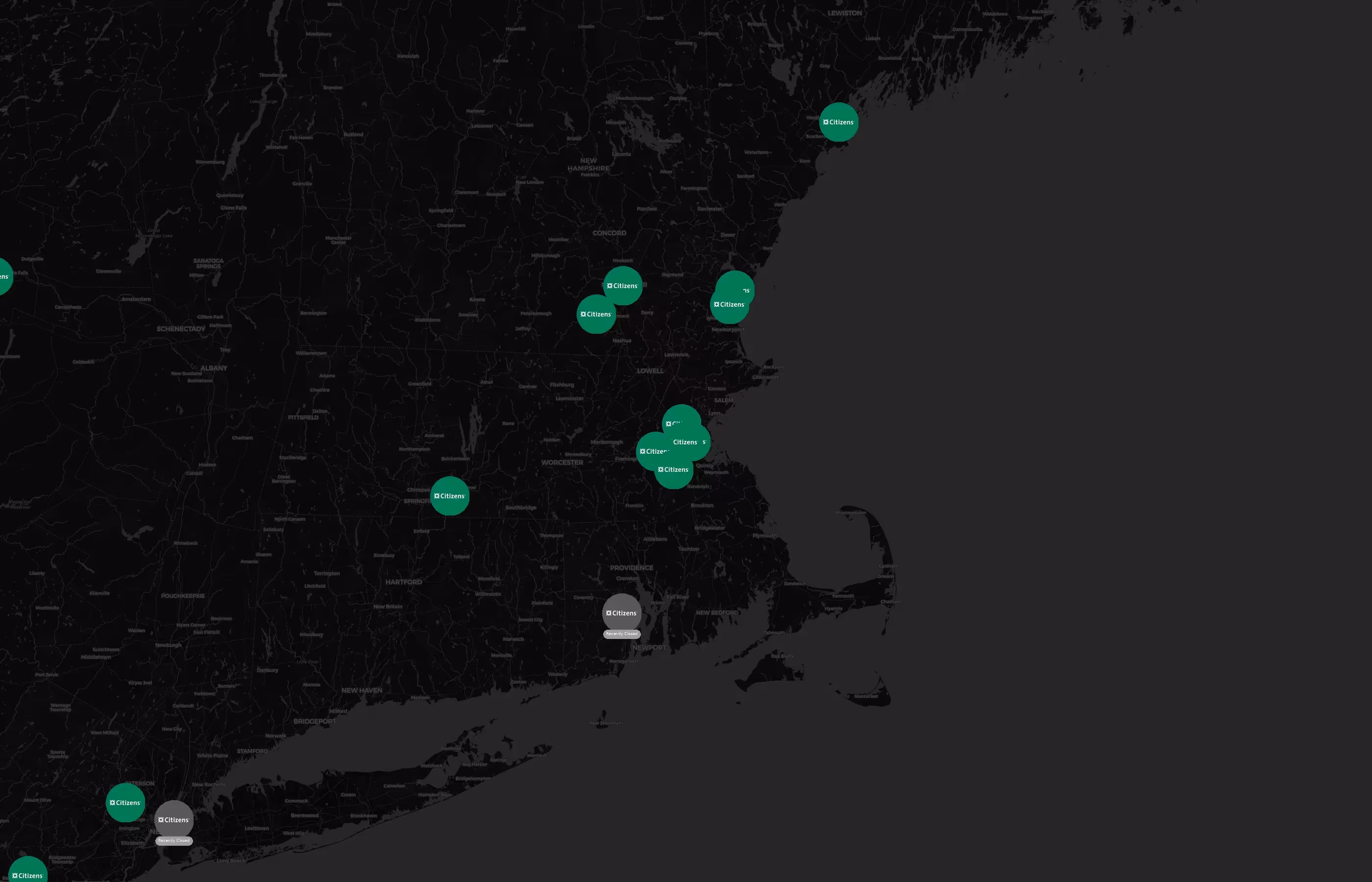 Citizens Bank city distribution