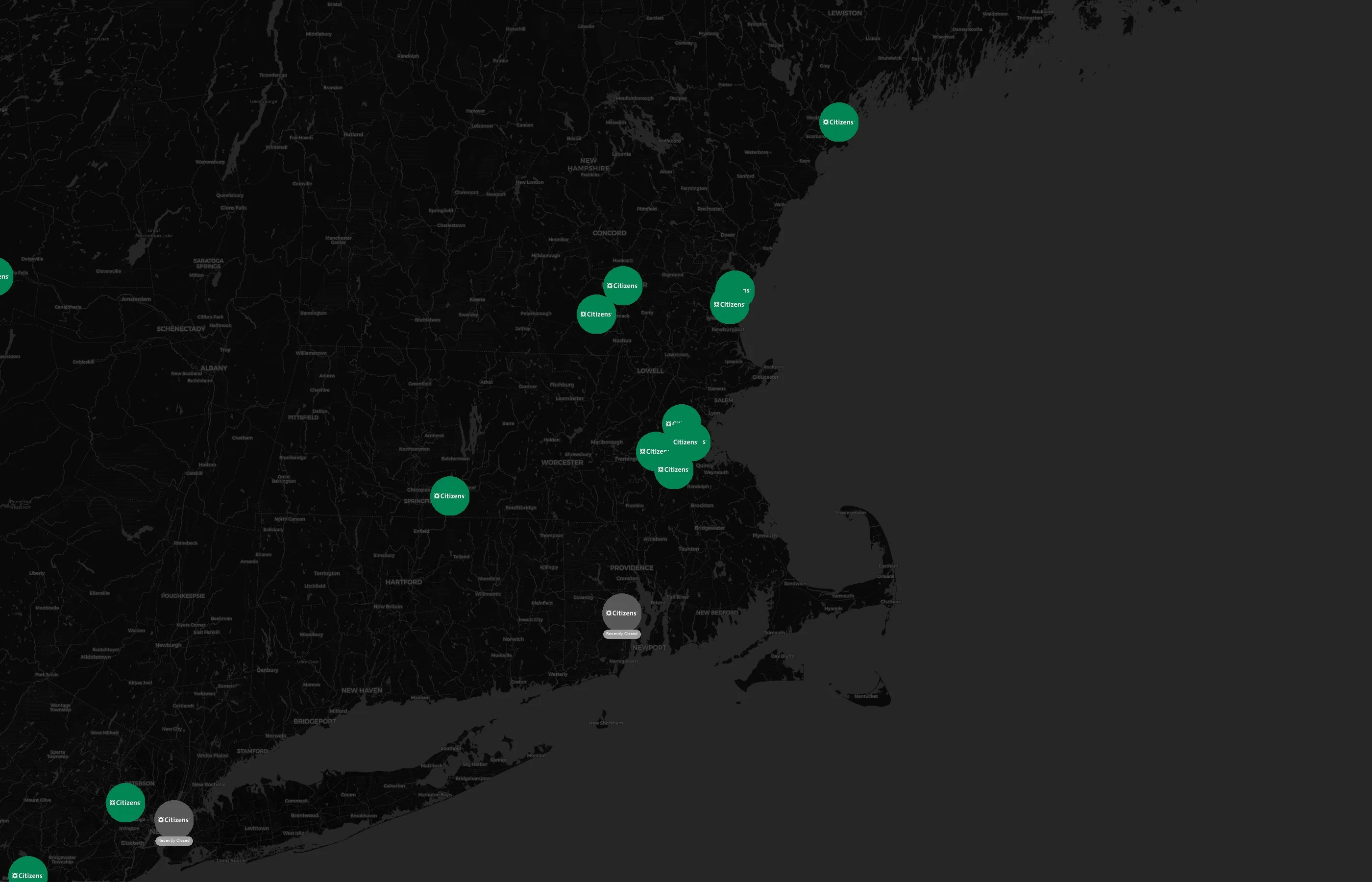 Citizens Bank city distribution