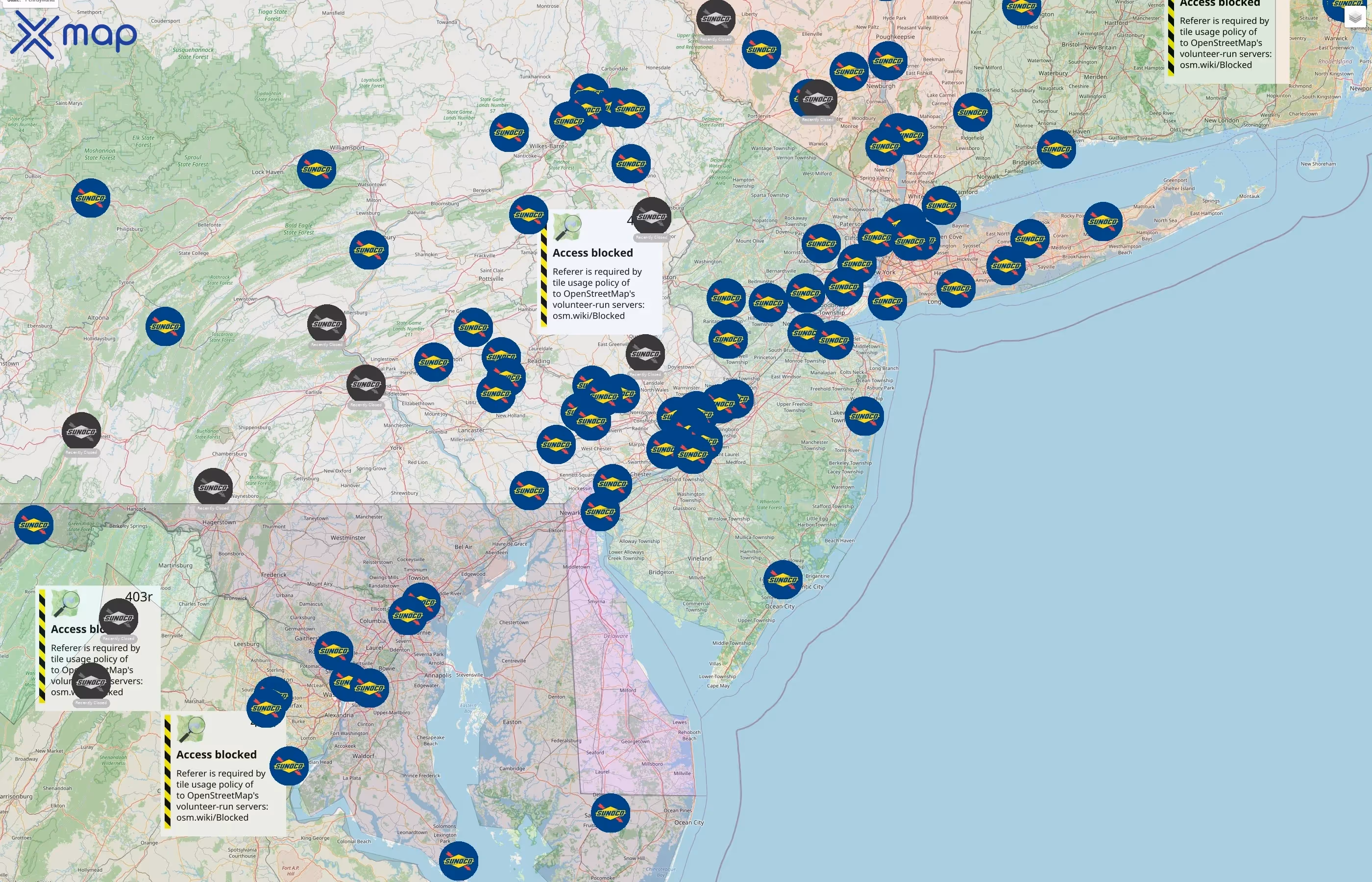 Sunoco street hotspots