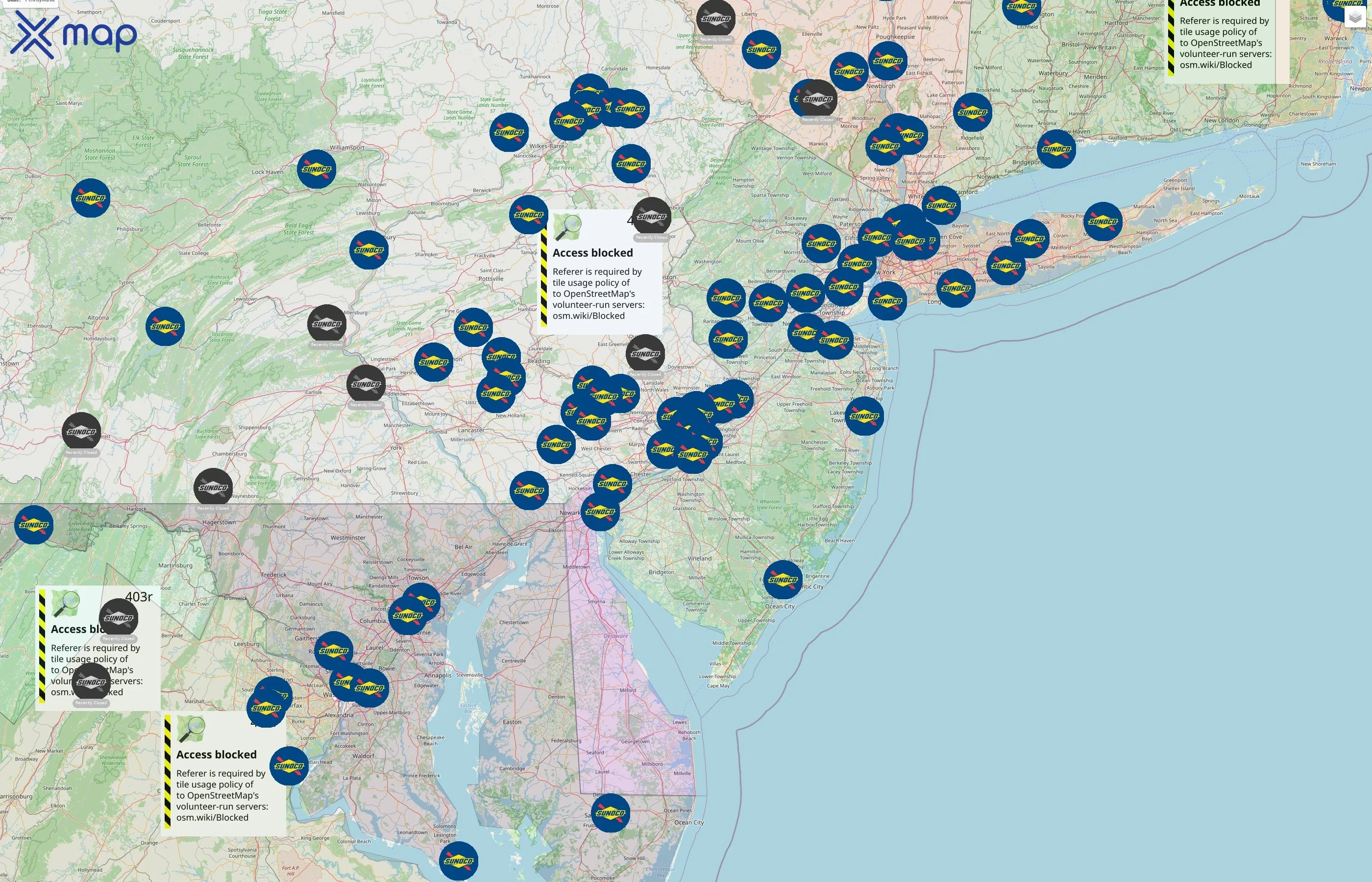 Sunoco street hotspots