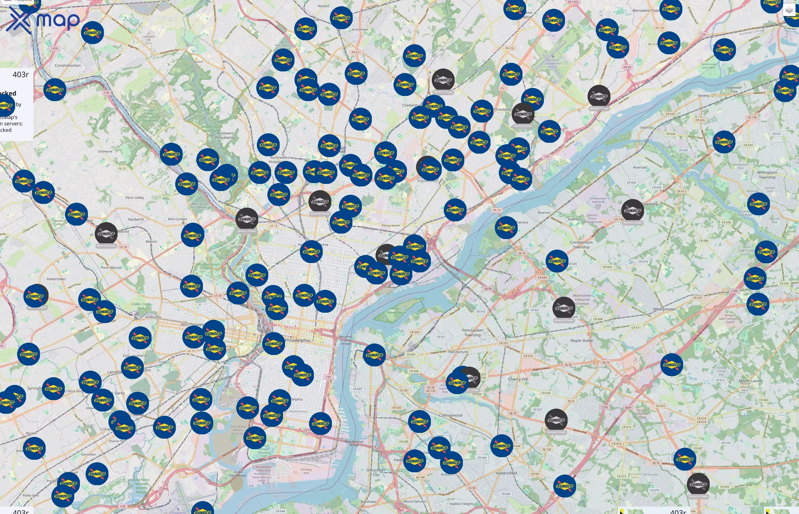 Sunoco traffic data