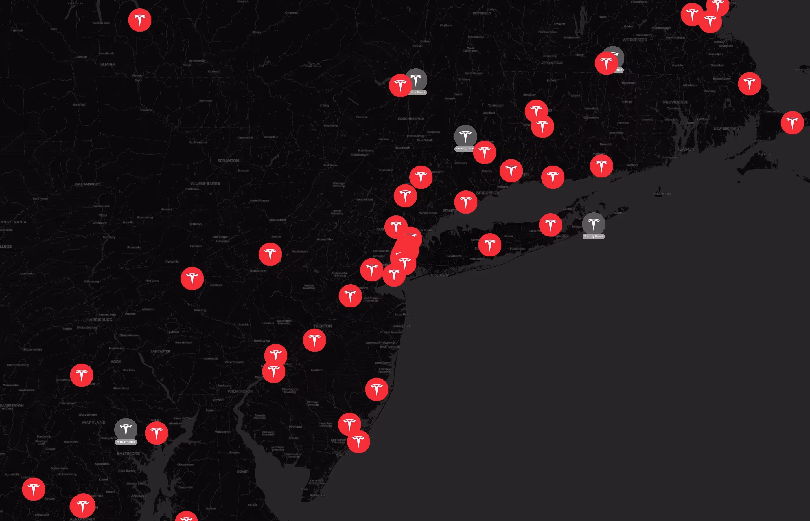 Tesla city distribution