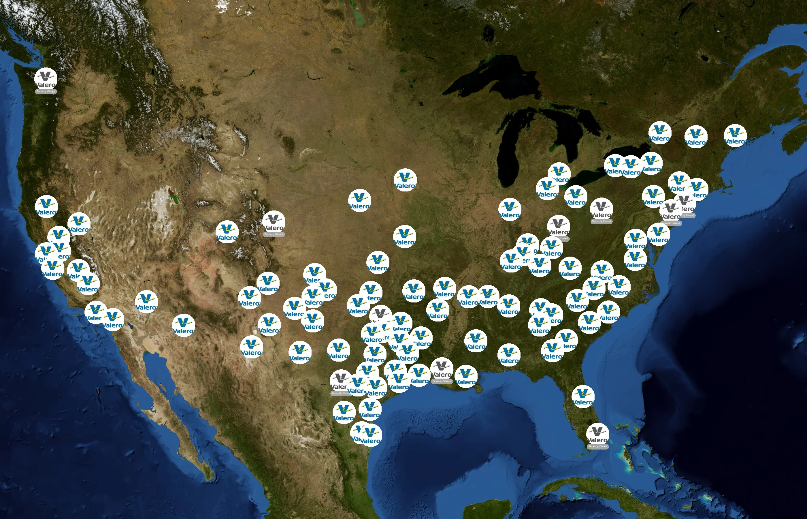 Valero Energy state distribution
