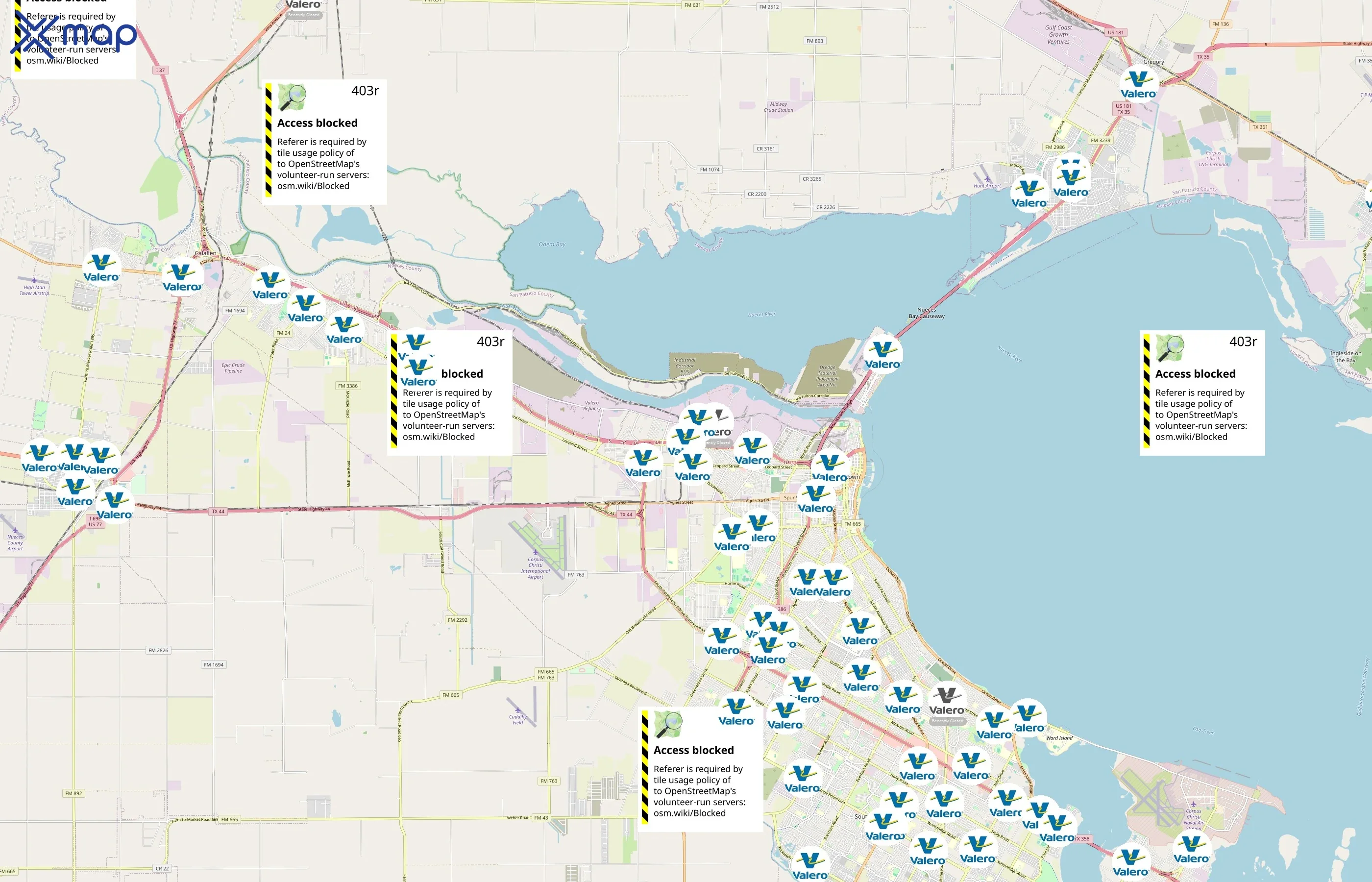 Valero Energy area coverage