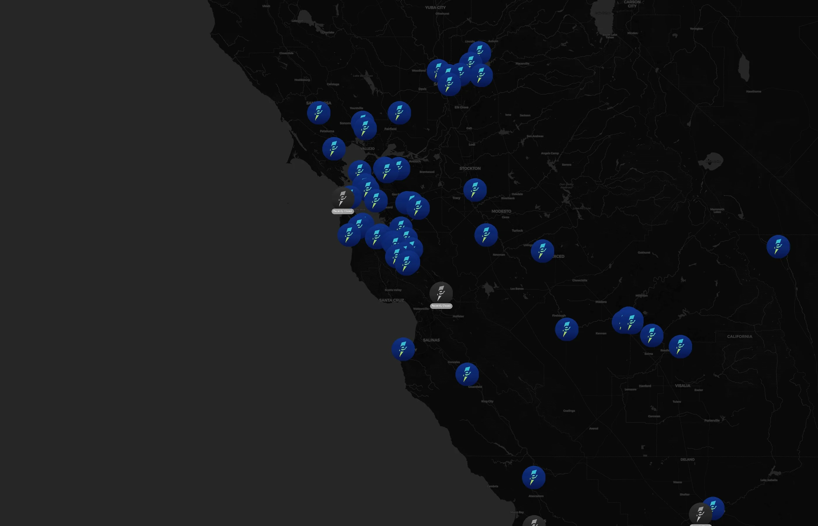 Electrify America city distribution