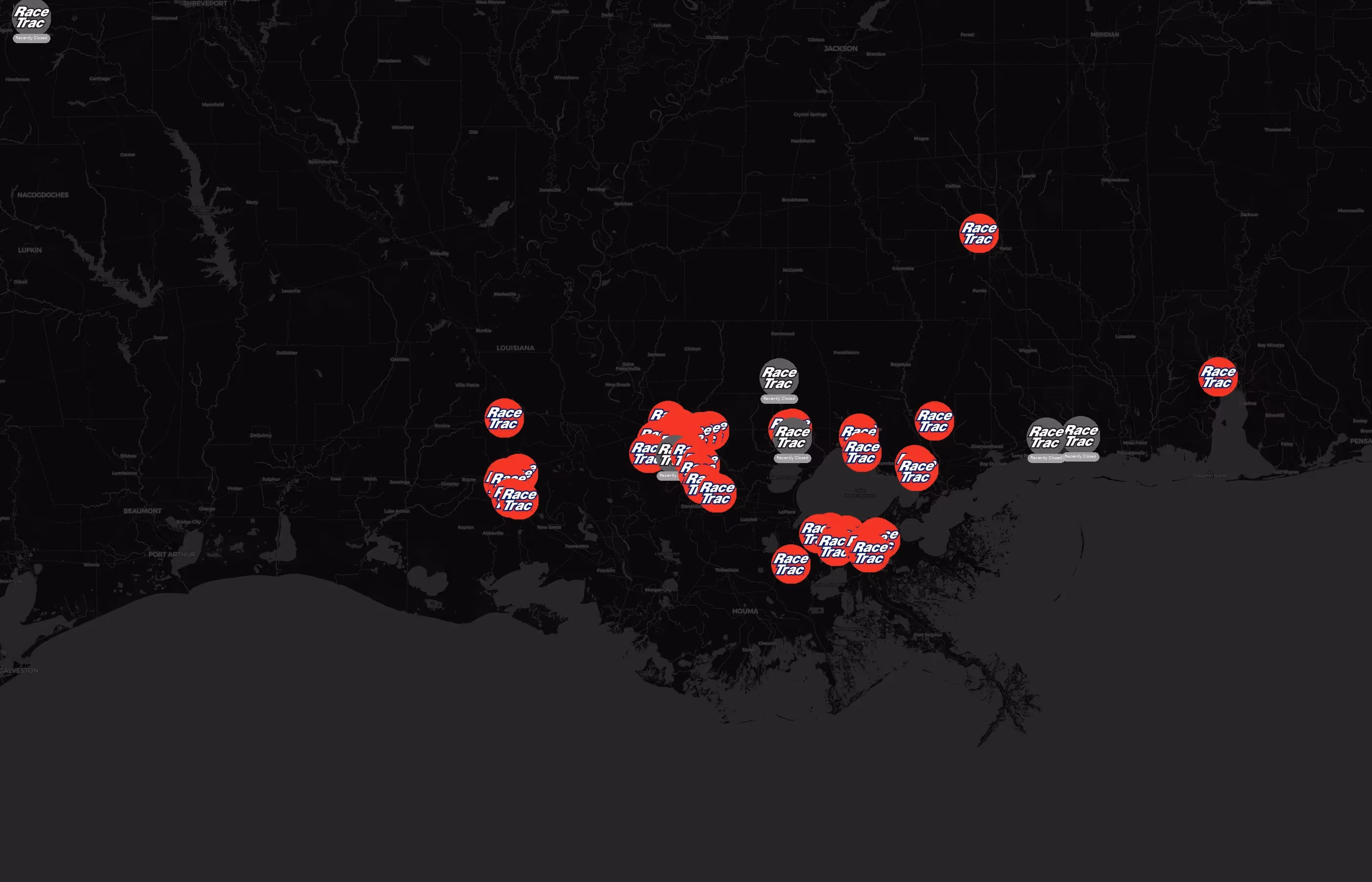 RaceTrac city distribution