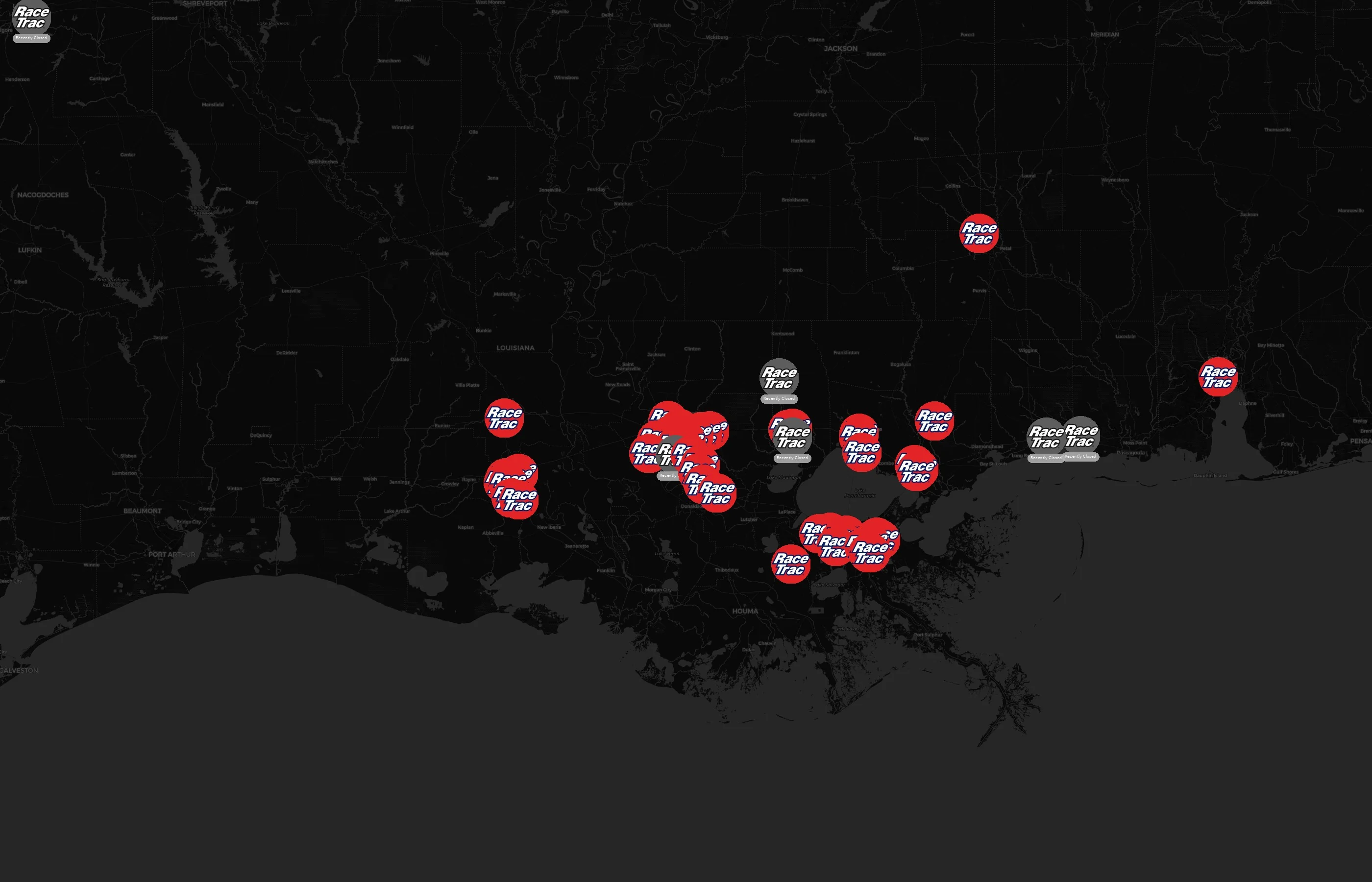 RaceTrac city distribution