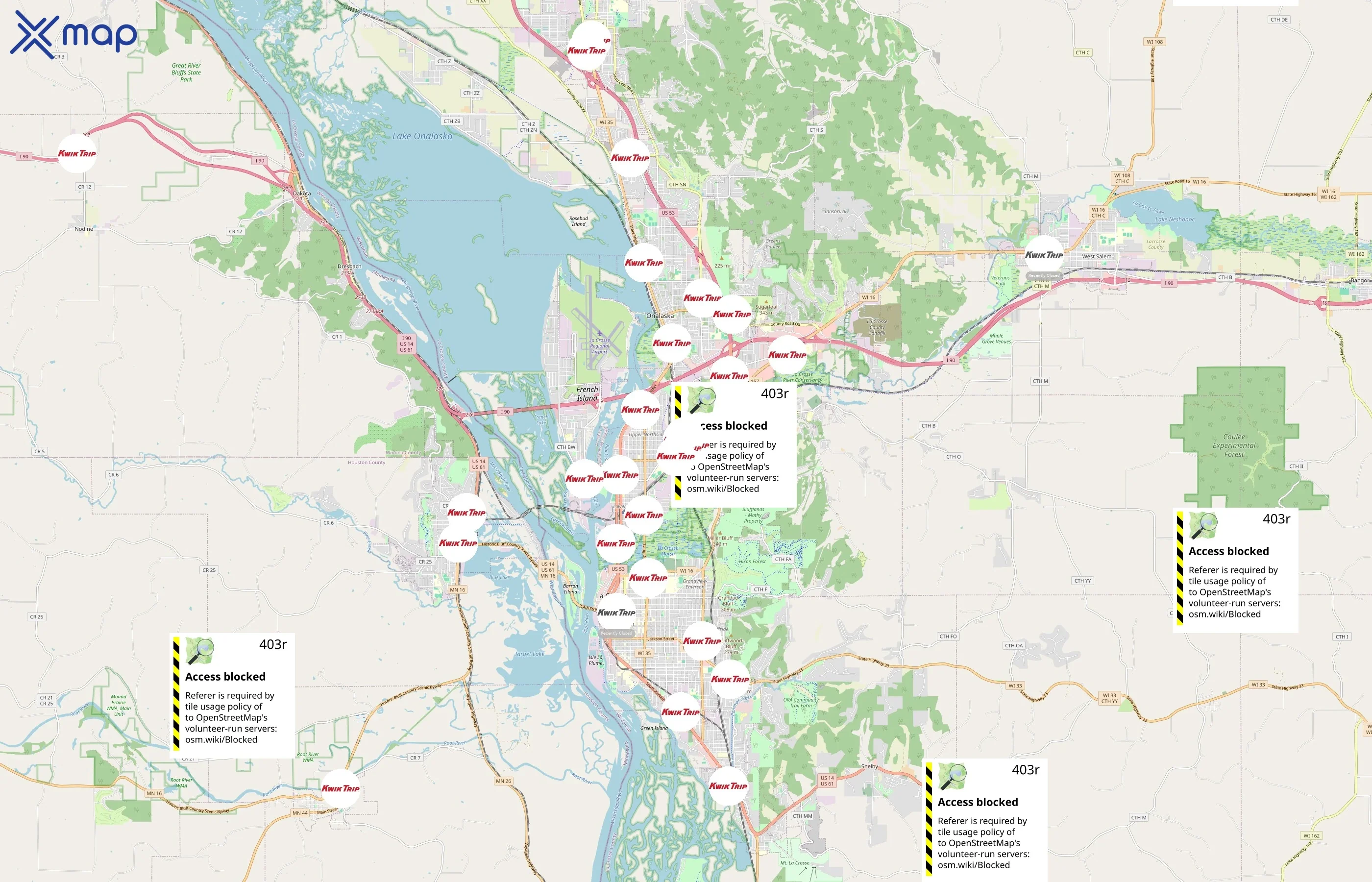 Kwik Trip area coverage
