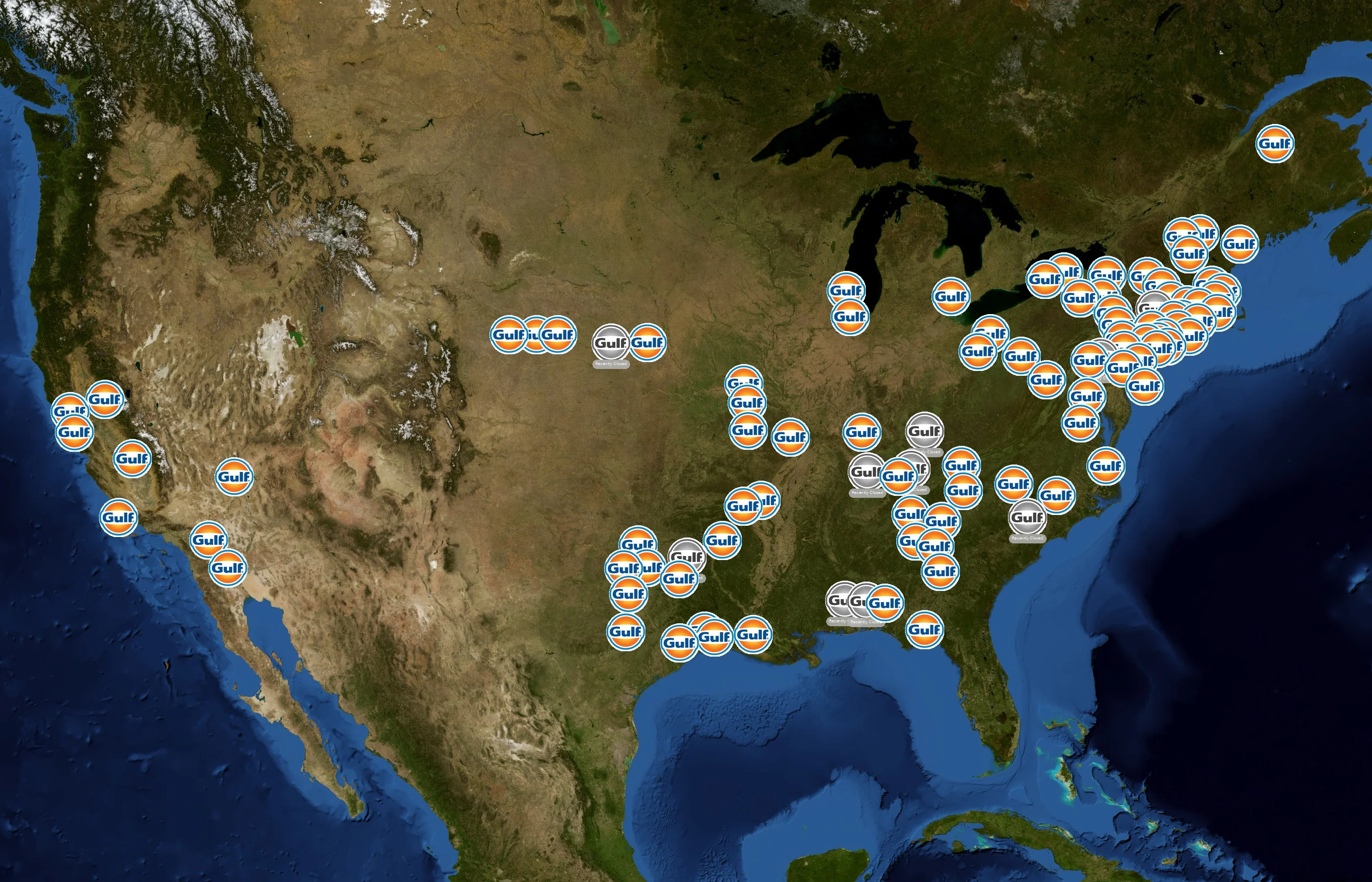 Gulf Oil state distribution