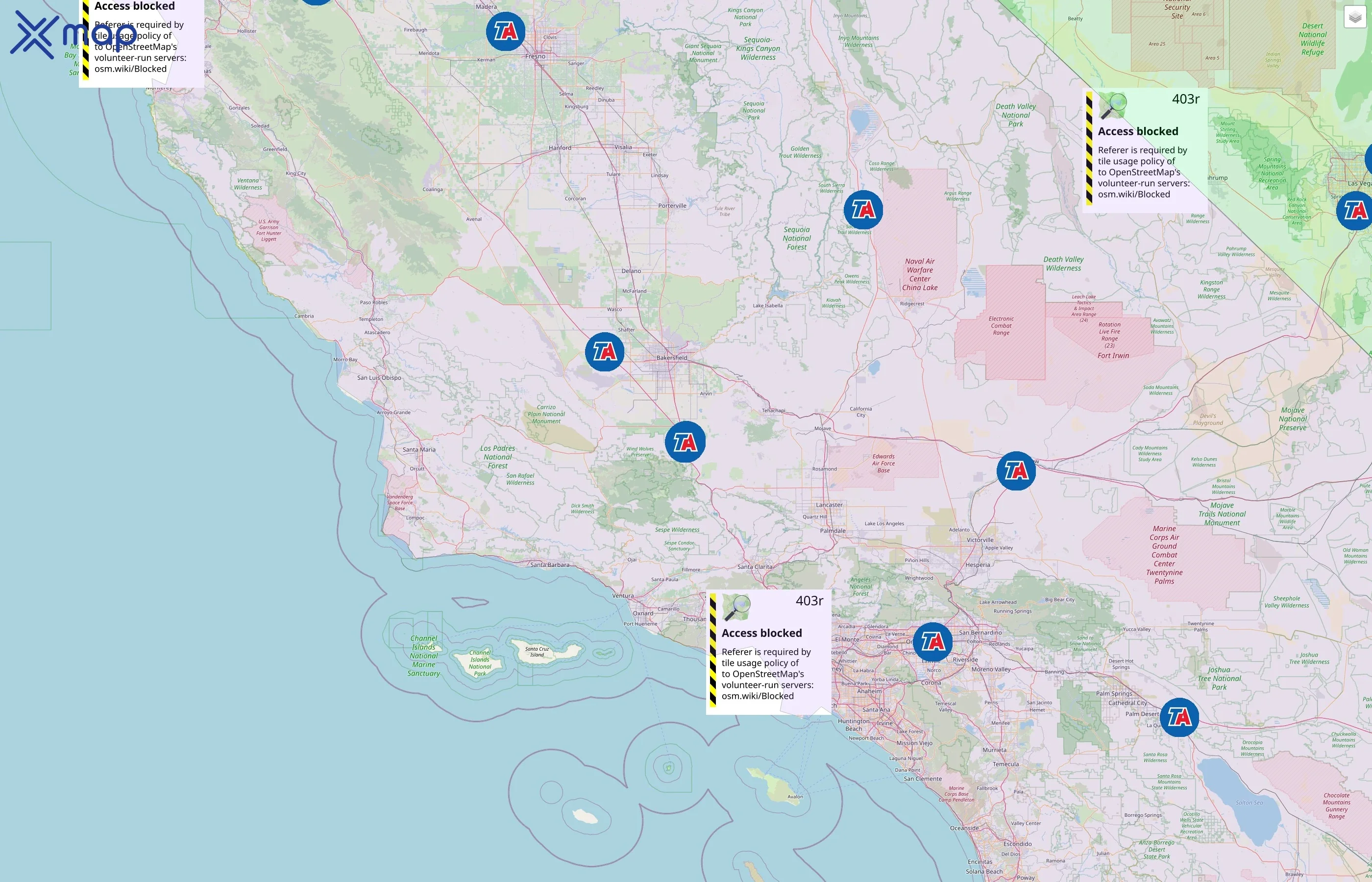 TravelCenters of America street hotspots
