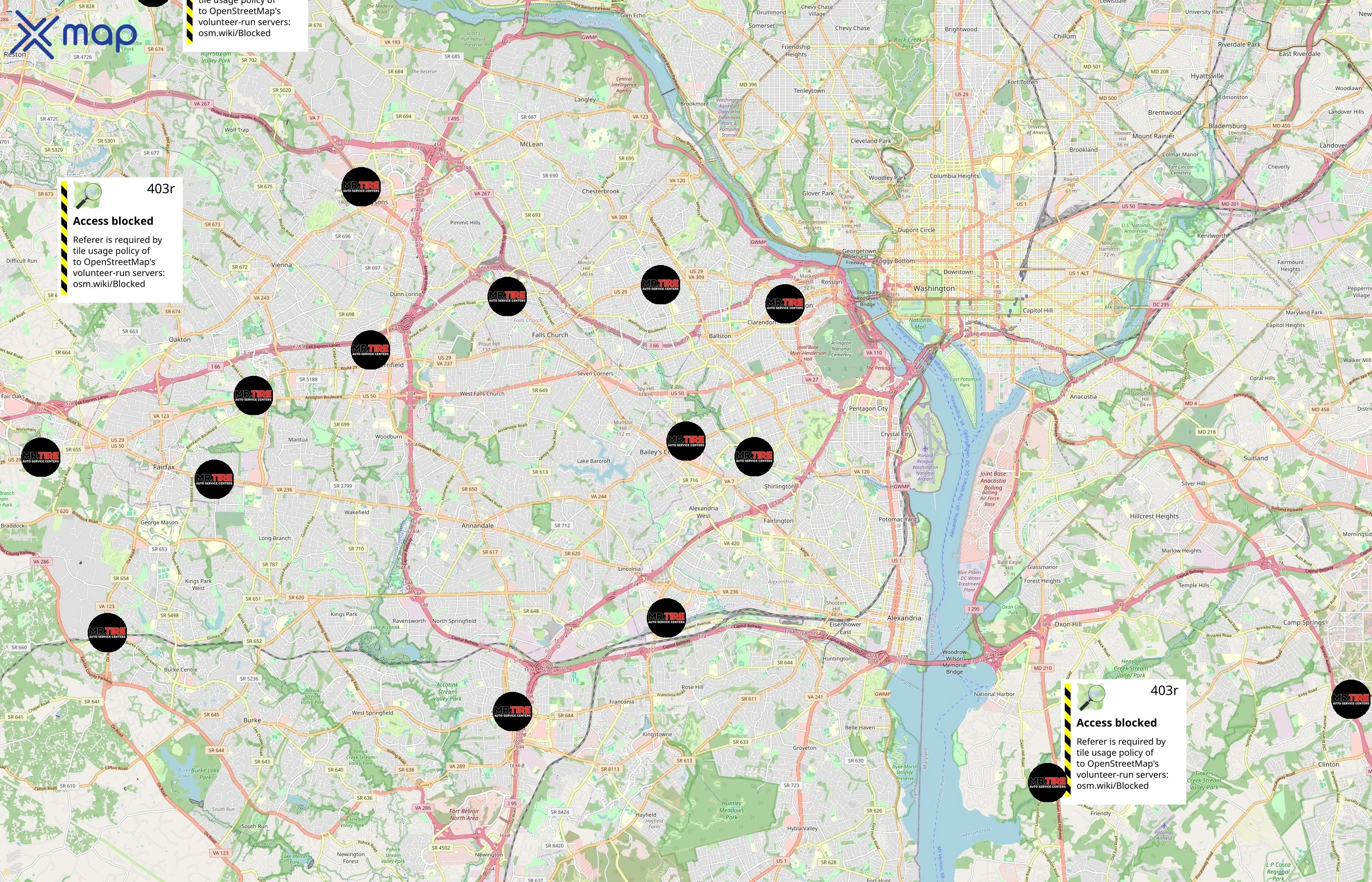 Mr. Tire area coverage