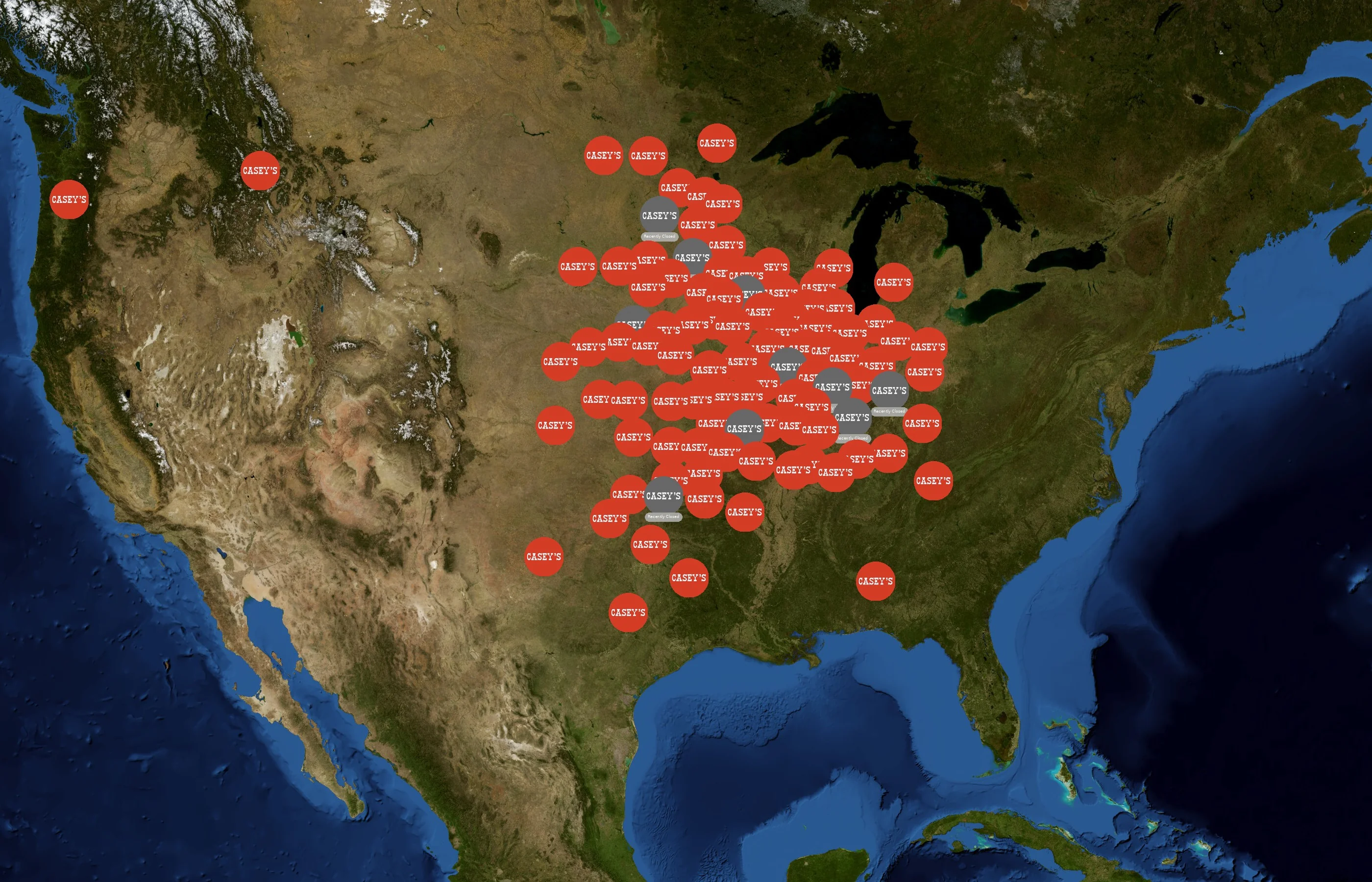 Casey's General Stores state distribution