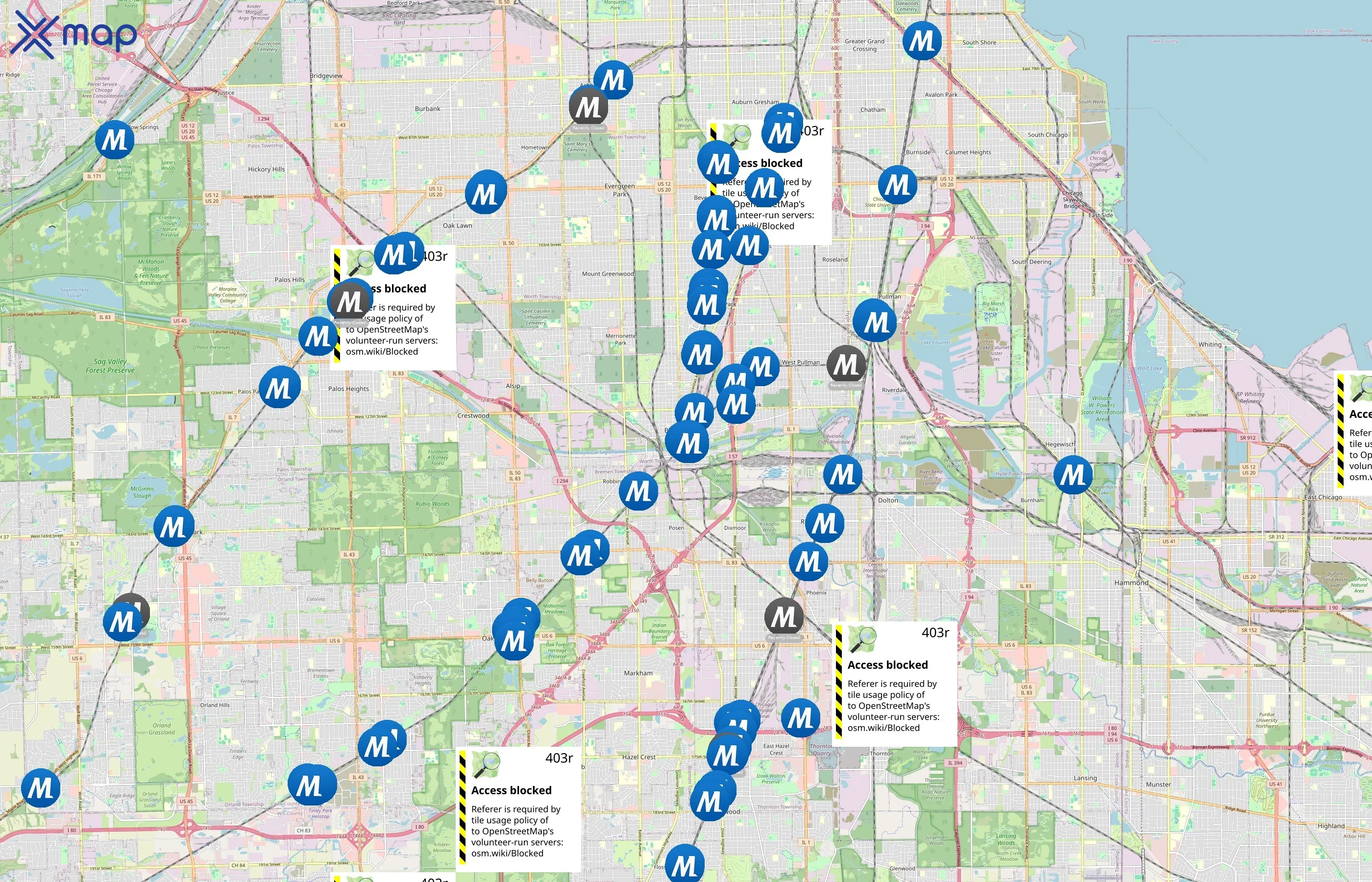 Metra area coverage
