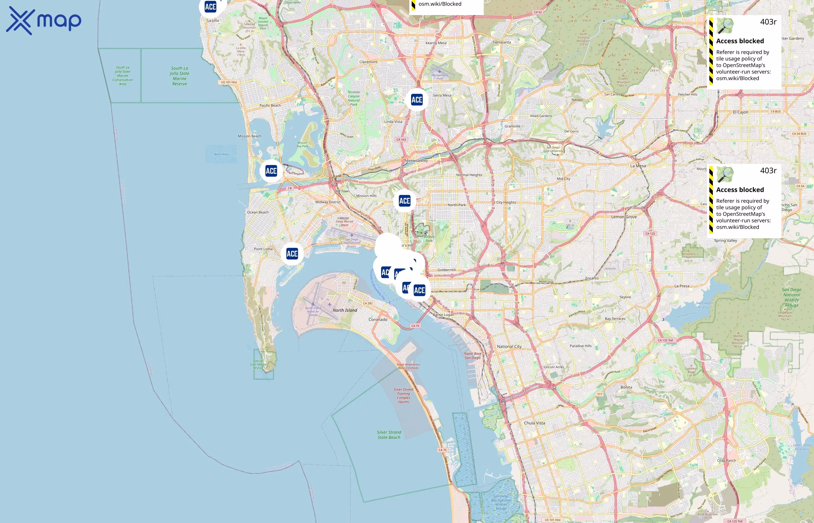 Ace Parking area coverage