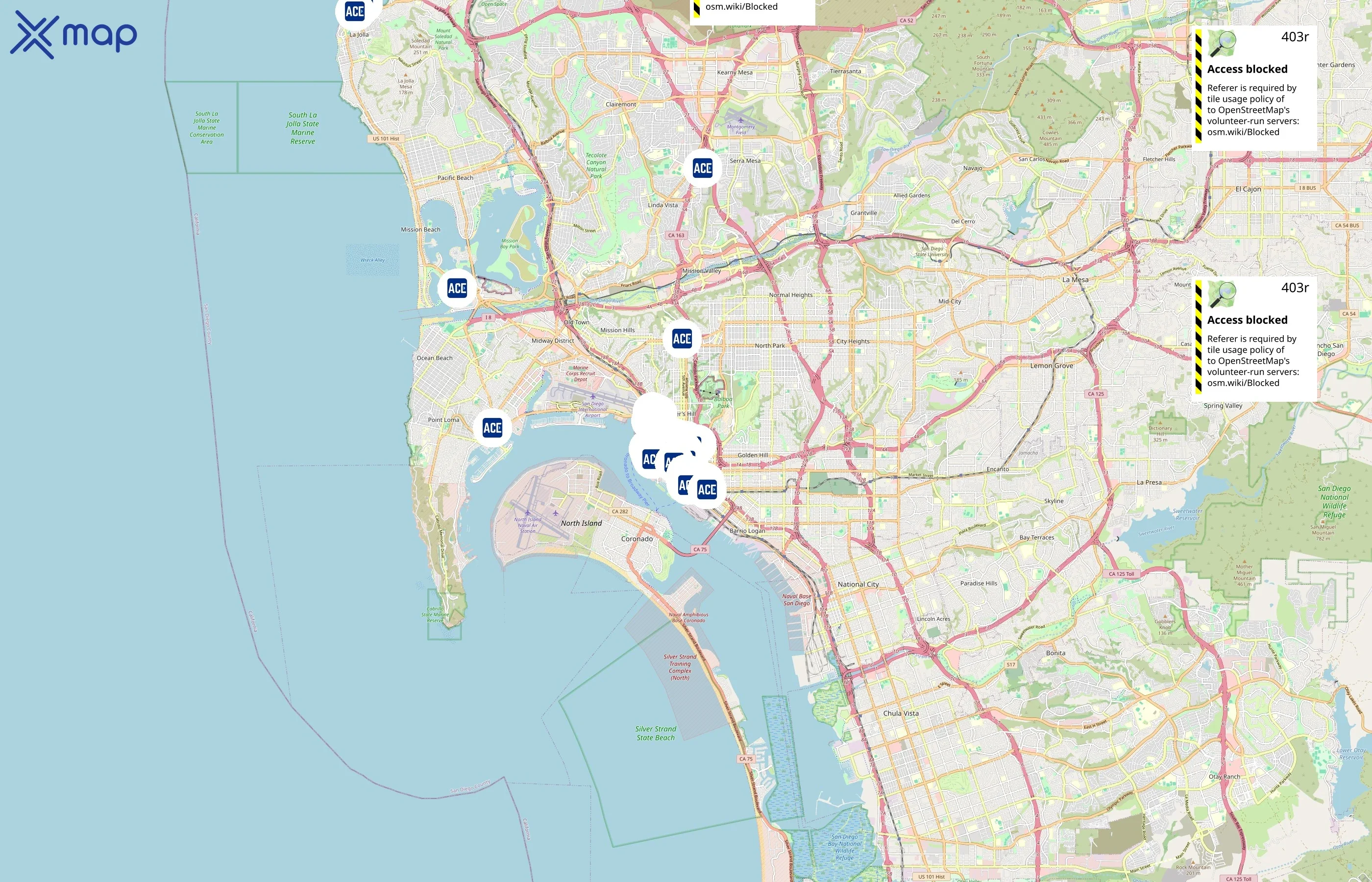 Ace Parking area coverage