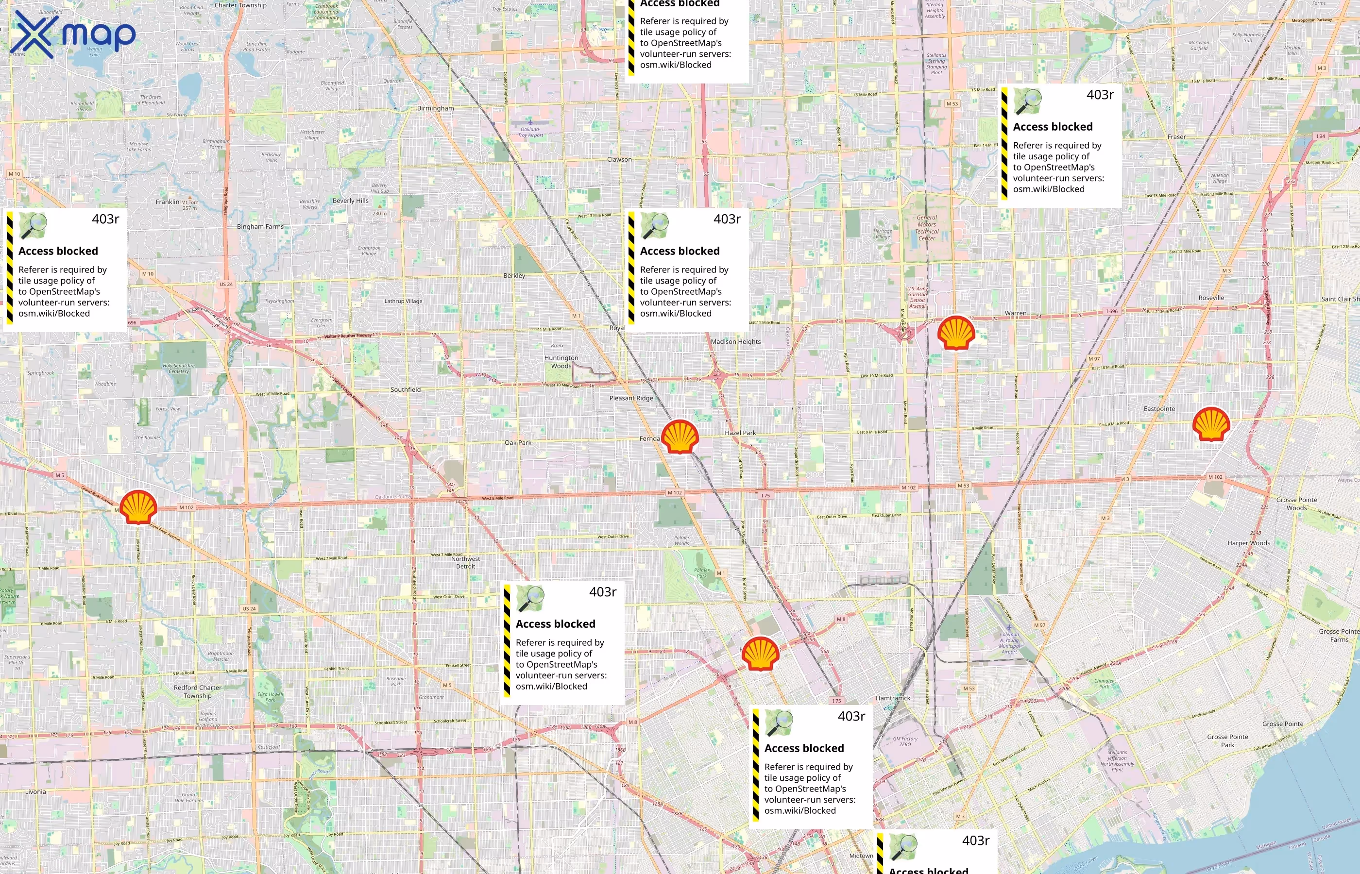 Pennzoil area coverage