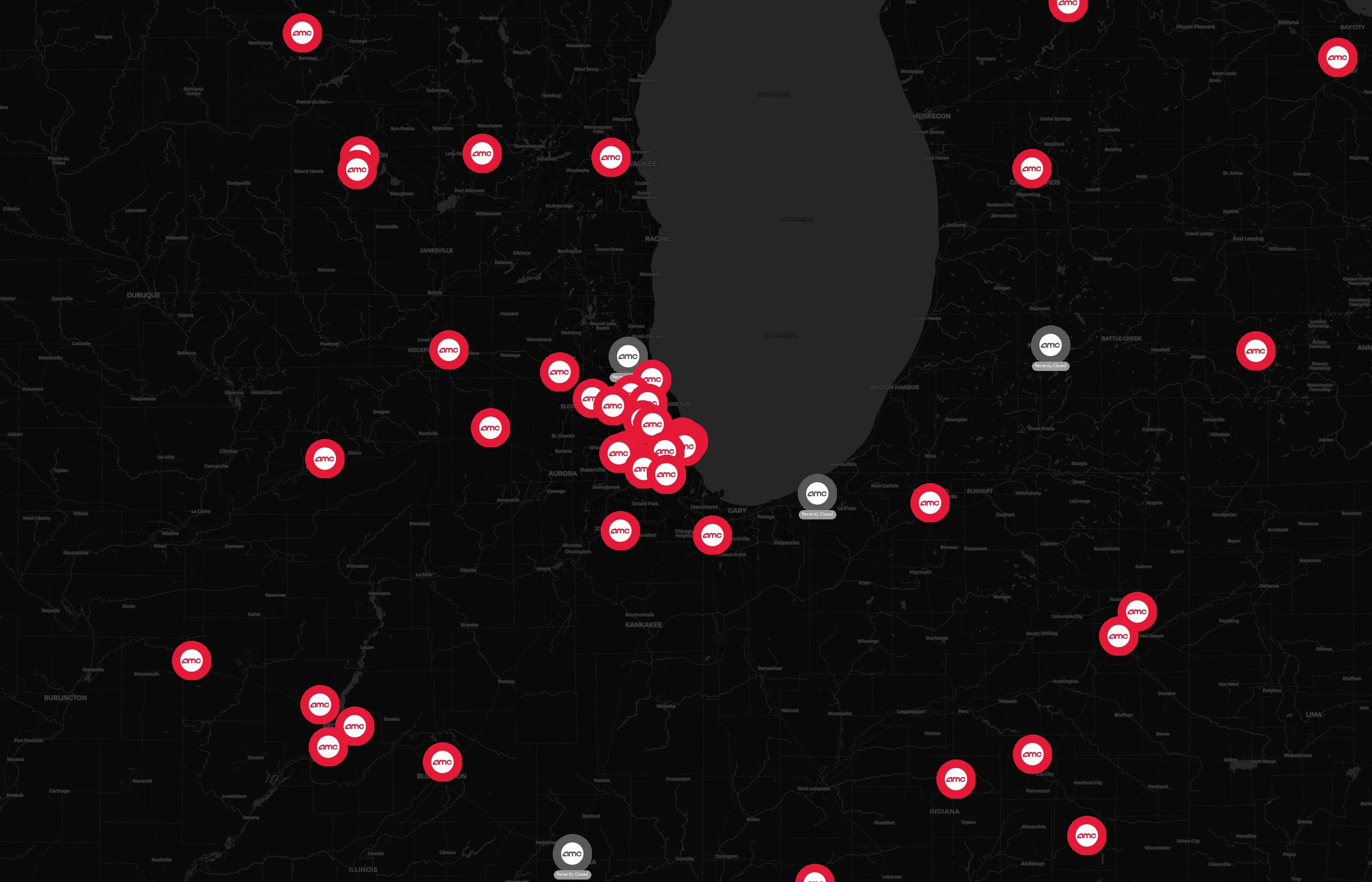 AMC Theatres city distribution