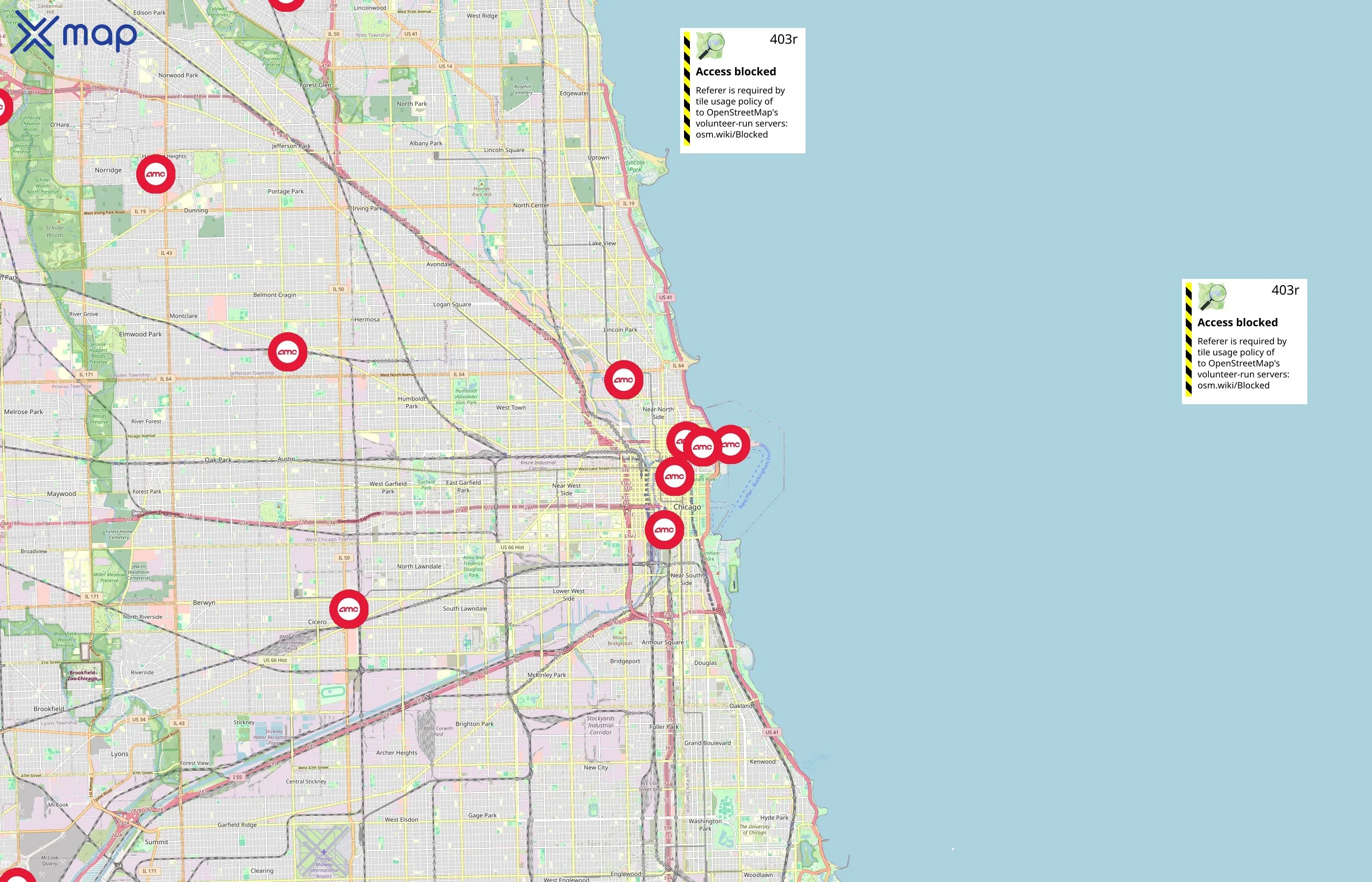AMC Theatres area coverage